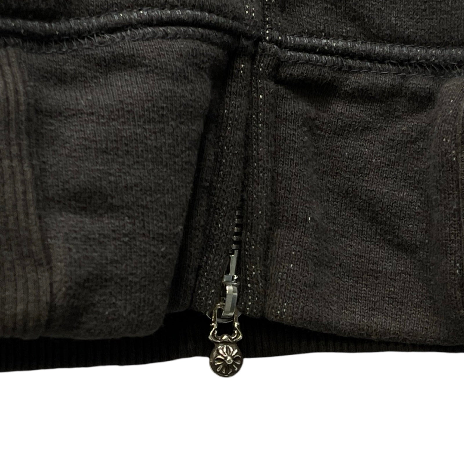 CHROME HEARTS YNOT Vertical Logo Embroidery Zip Up Hoodie Size S