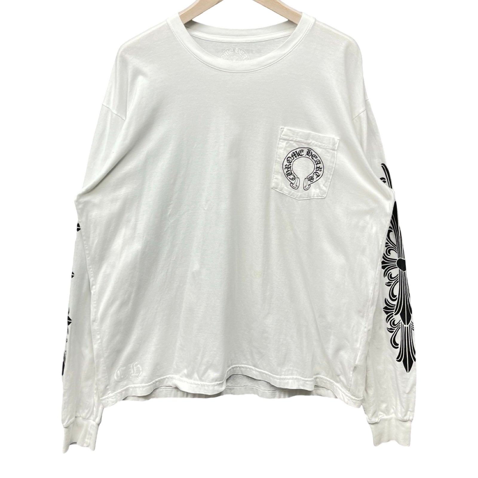 CHROME HEARTS Floral Cross Horseshoe Long Sleeve Tee Size XL