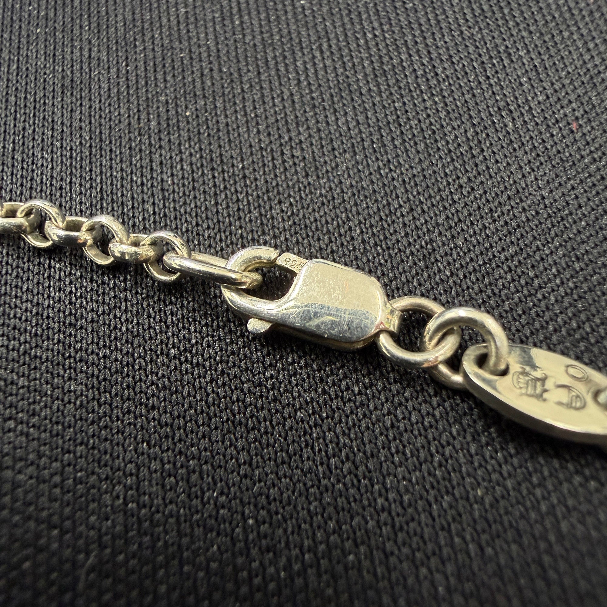 CHROME HEARTS Safety Pin Pendant Top 1 Diamond Roll Chain Necklace Size 16 Inch クロムハーツ セーフティピン 1ダイヤモンド ペンダントトップ ロールチェーン ネックレス サイズ16インチ