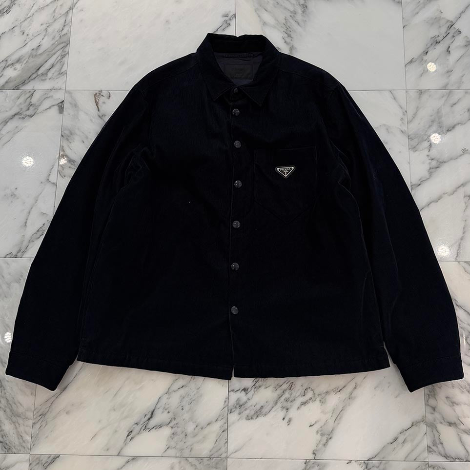PRADA 2024AW Triangle Plate Corduroy Jacket SC554M S221 JHC Size XL プラダ トライアングルプレート コーデュロイ ジャケット サイズXL