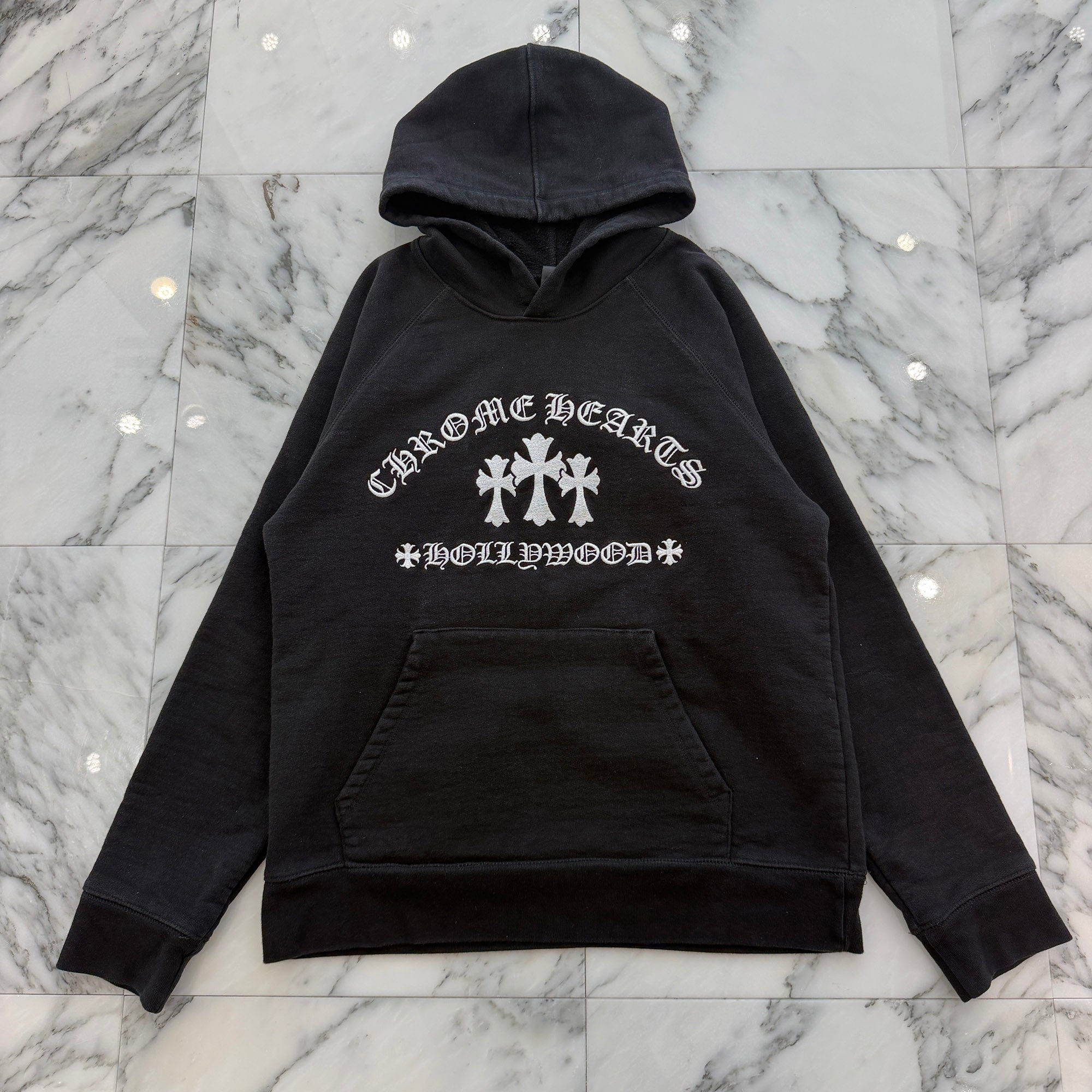 CHROME HEARTS King Taco Cemetery Cross Embroidery Pullover Hoodie Size M クロムハーツ キングタコ セメタリークロス 刺繍 プルオーバーフーディ サイズM