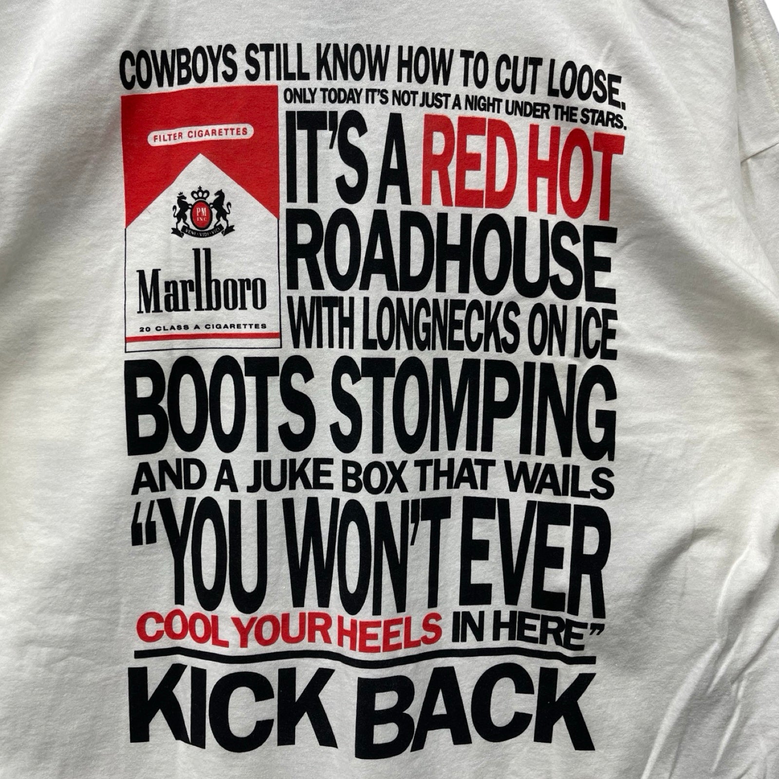 Vintage Marbloro Country Store "Cowboys Still Know How To Cut Loose" S/S Tee Size ONE SIZE