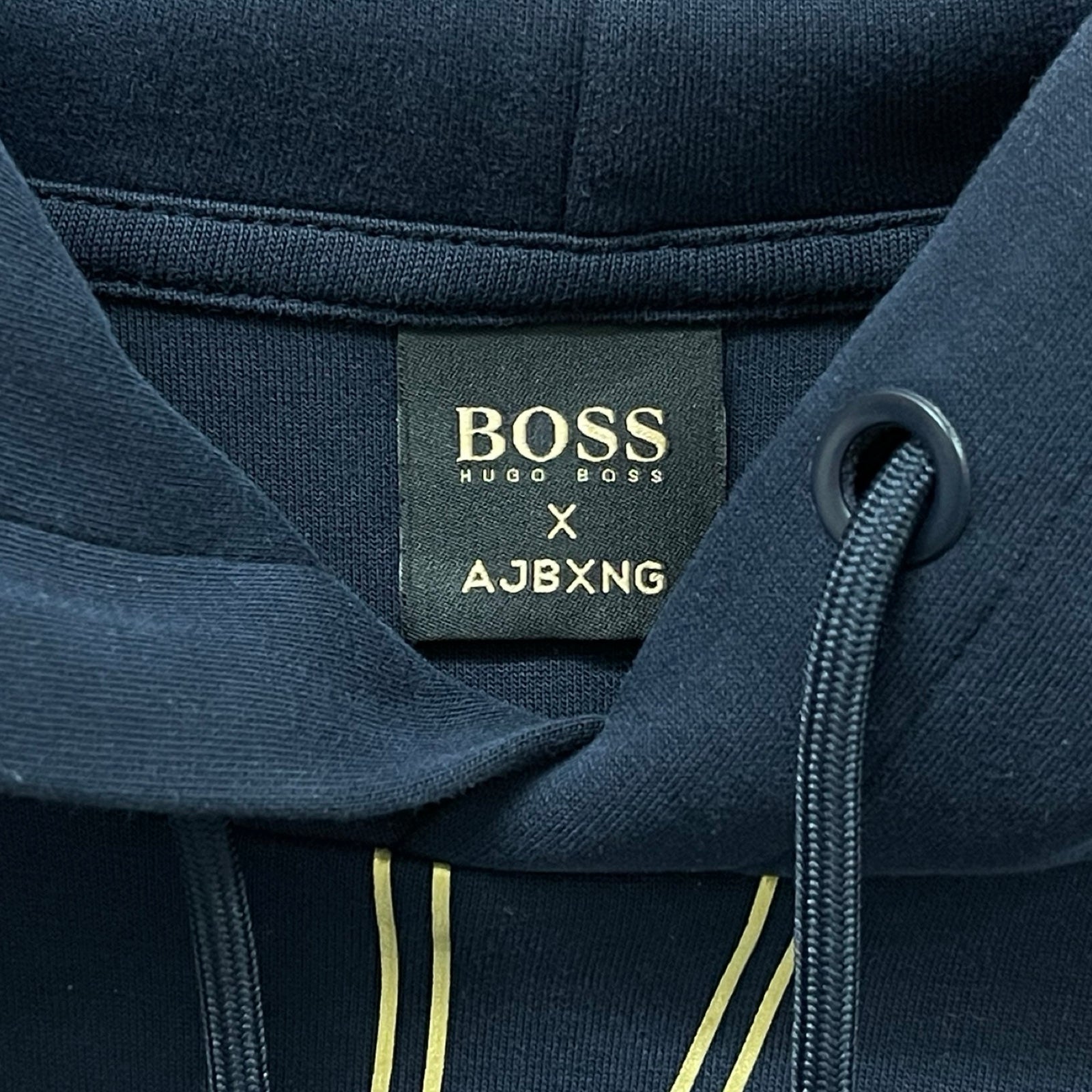 HUGO BOSS × AJBXNG Logo Print Cotton Hoodie 50440572 Size XS
