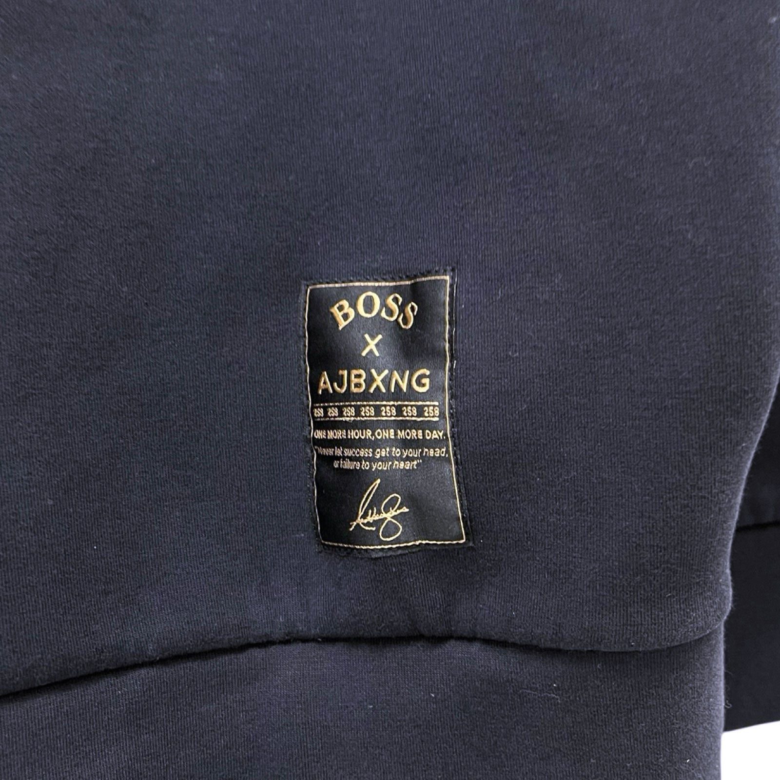 HUGO BOSS × AJBXNG Logo Print Cotton Hoodie 50440572 Size XS