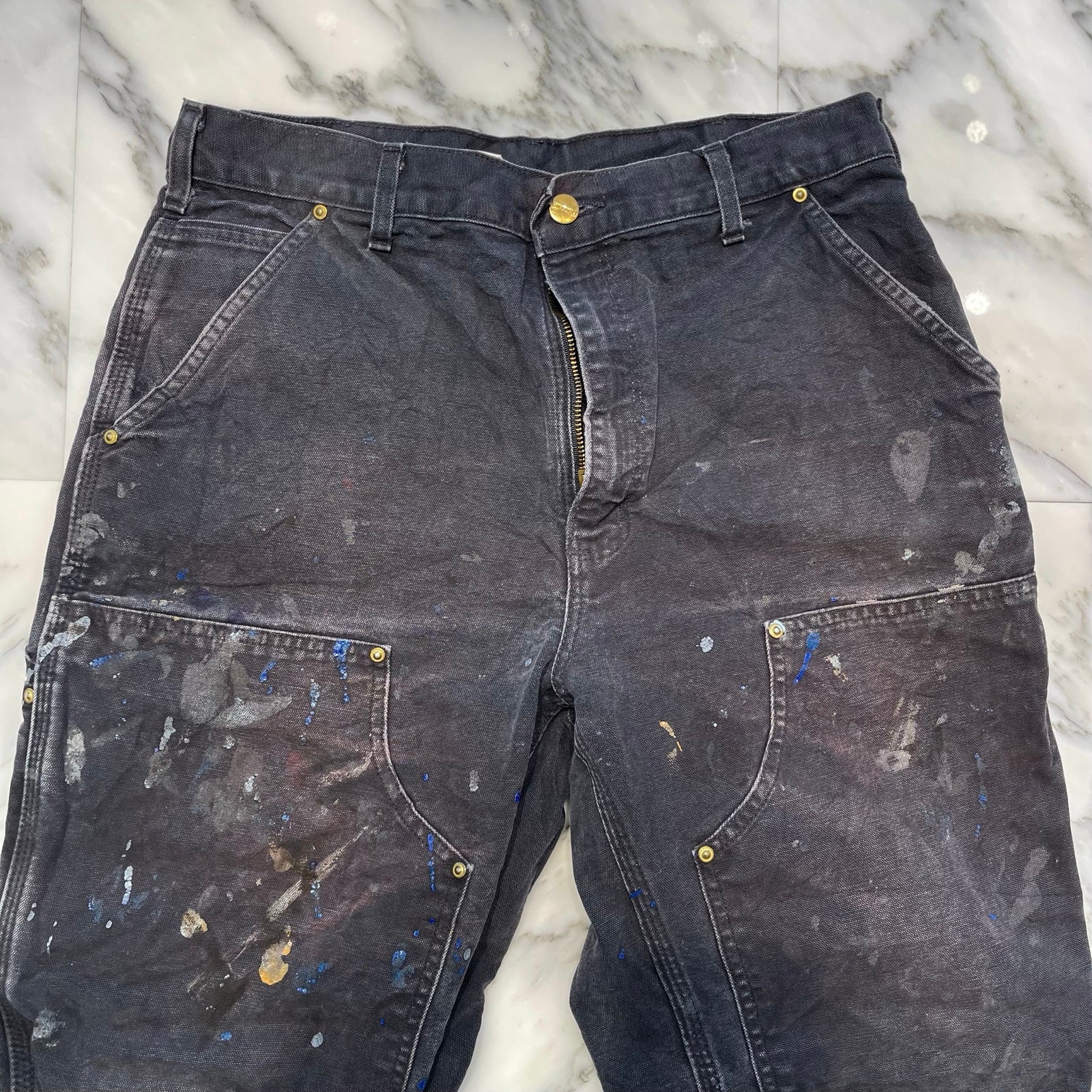Carhartt Double Knee Denim Painter Pants Size 34×32