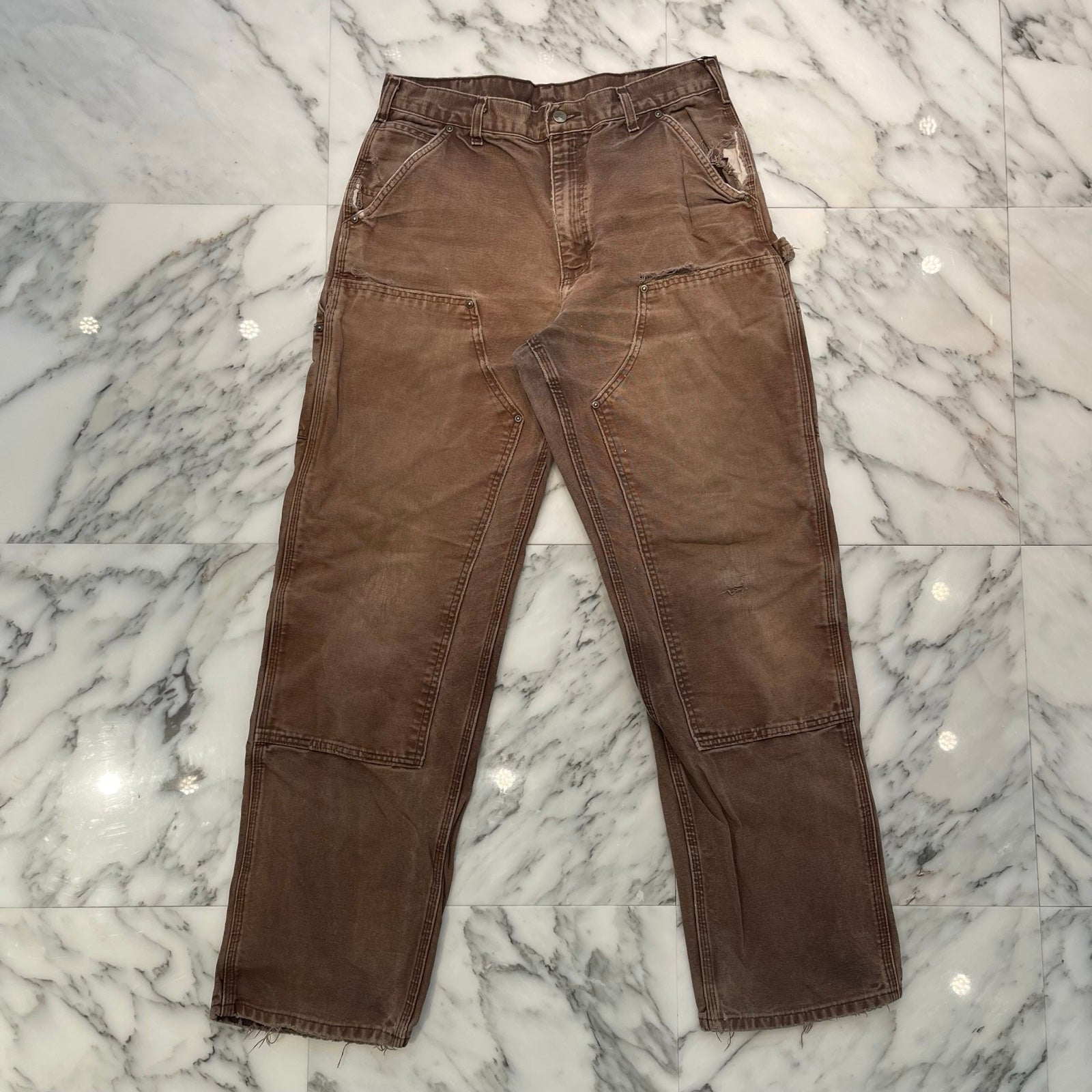 Carhartt Double Knee Denim Painter Pants Size 34×34