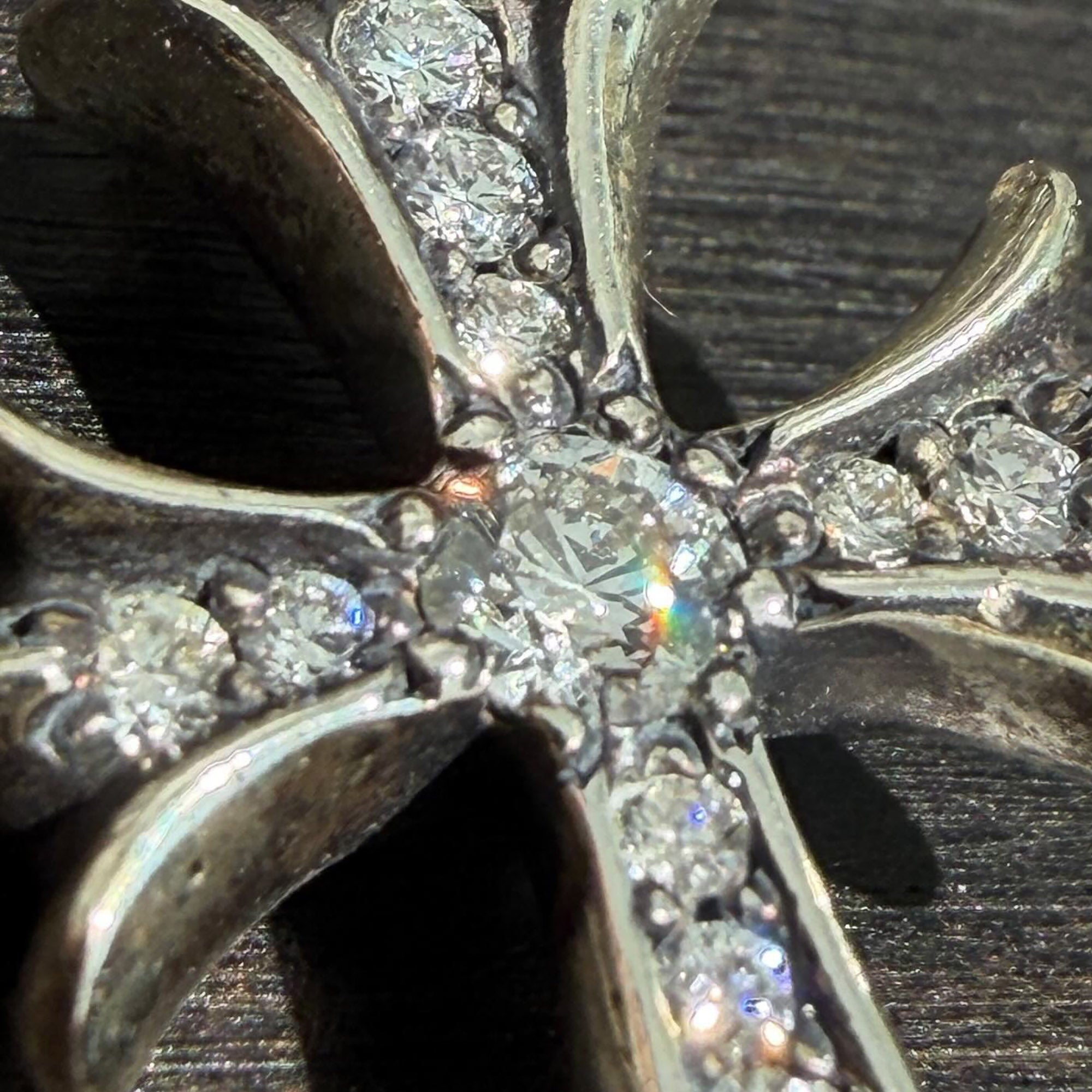 CHROME HEARTS Tiny Fat Cross Pave Diamond Pendant Top クロムハーツ タイニーファットクロス パヴェダイヤモンド ペンダントトップ