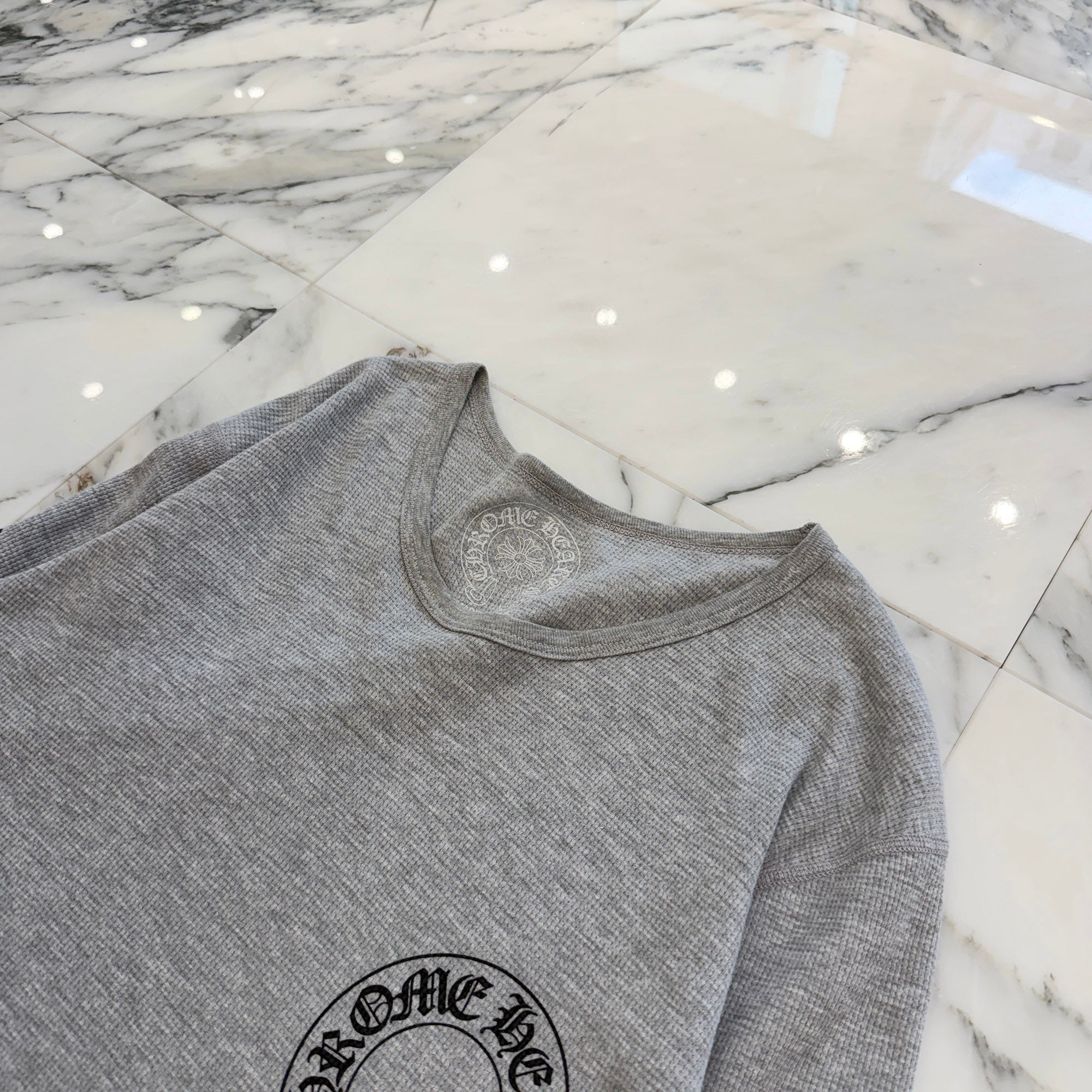 CHROME HEARTS 2025SS Floral Cross Horseshoe Thermal Long Sleeve Tee Size XL クロムハーツ フローラルクロス ホースシュー サーマル ロングスリーブ Tシャツ サイズXL