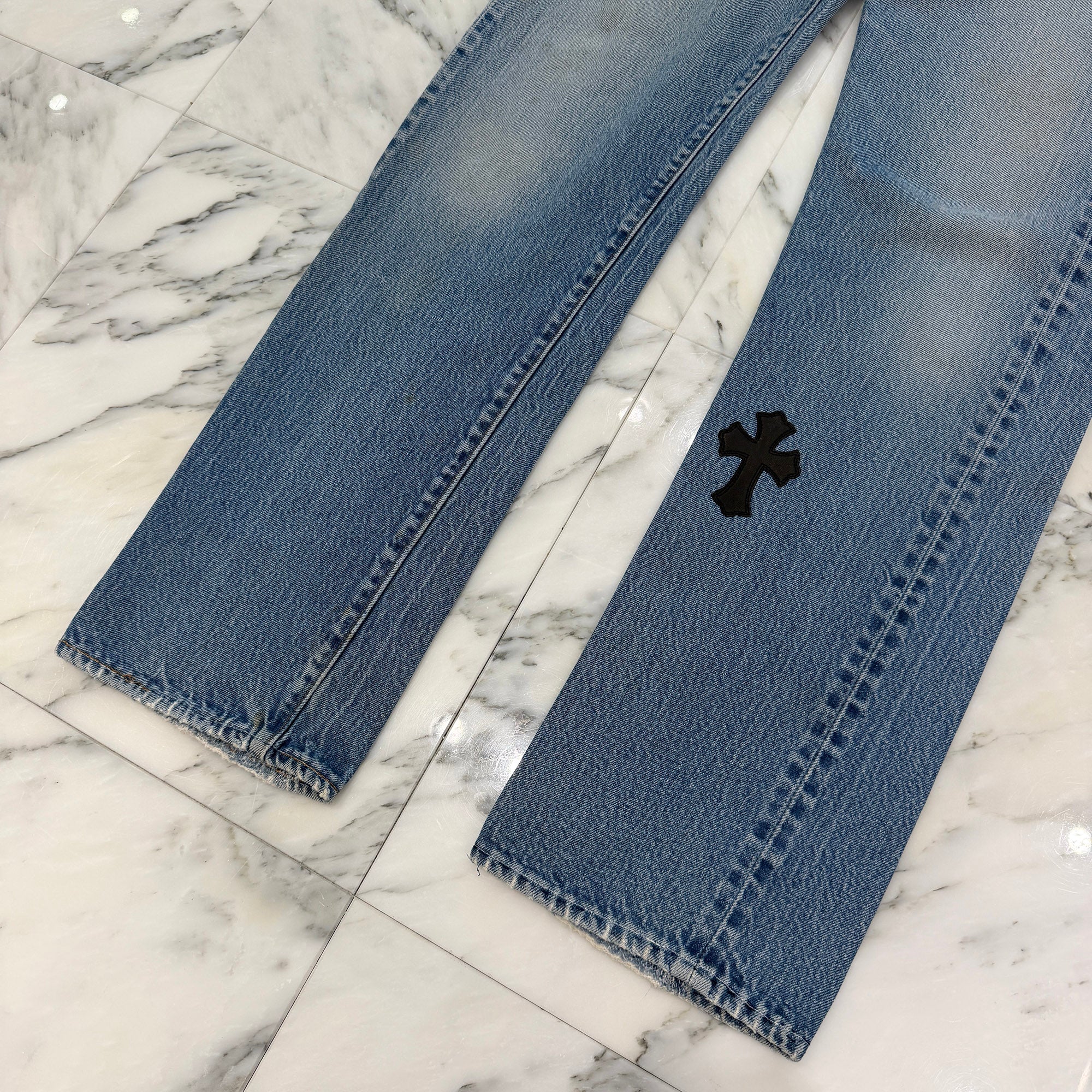 CHROME HEARTS × Levi's VNTG Leather Cross Patch Denim Pants Size 31 クロムハーツ × リーバイス ヴィンテージ レザークロスパッチ デニムパンツ サイズ31