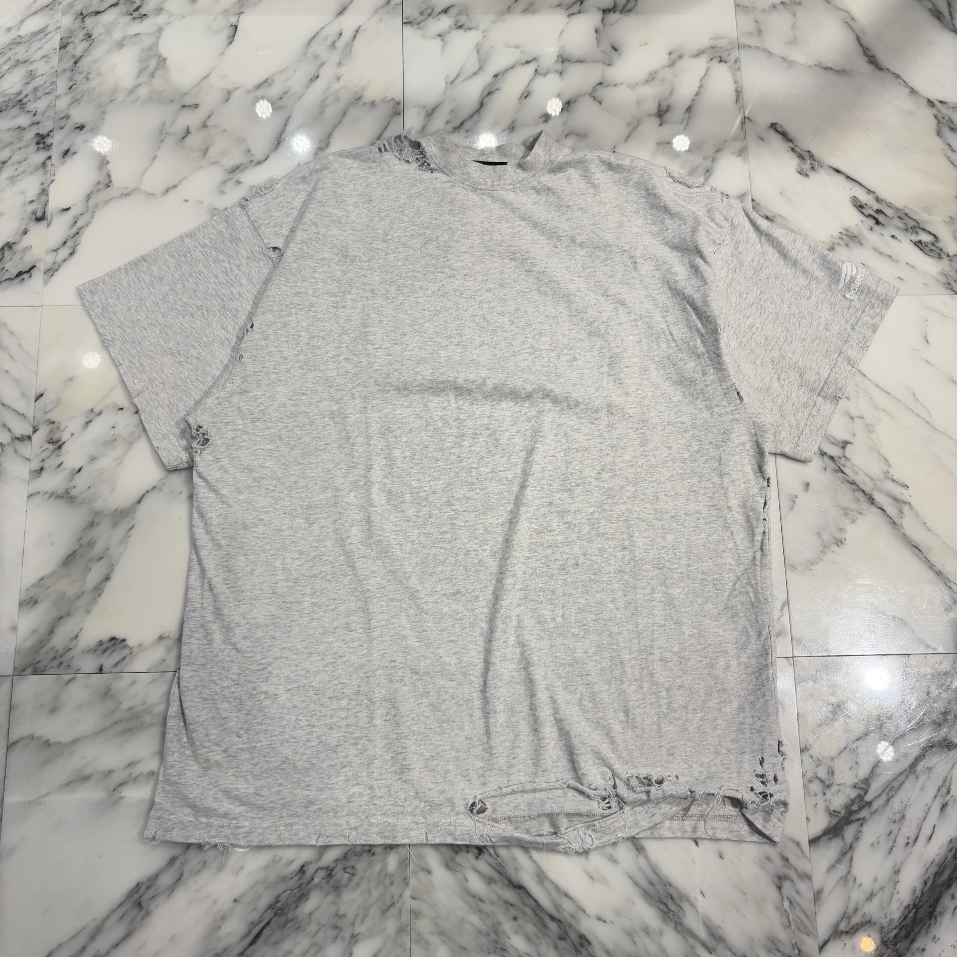 BALENCIAGA 2022SS Destroy Repaired Oversized Tee 704056 TMVA5 Size L バレンシアガ デストロイリペア オーバーサイズTシャツ サイズL
