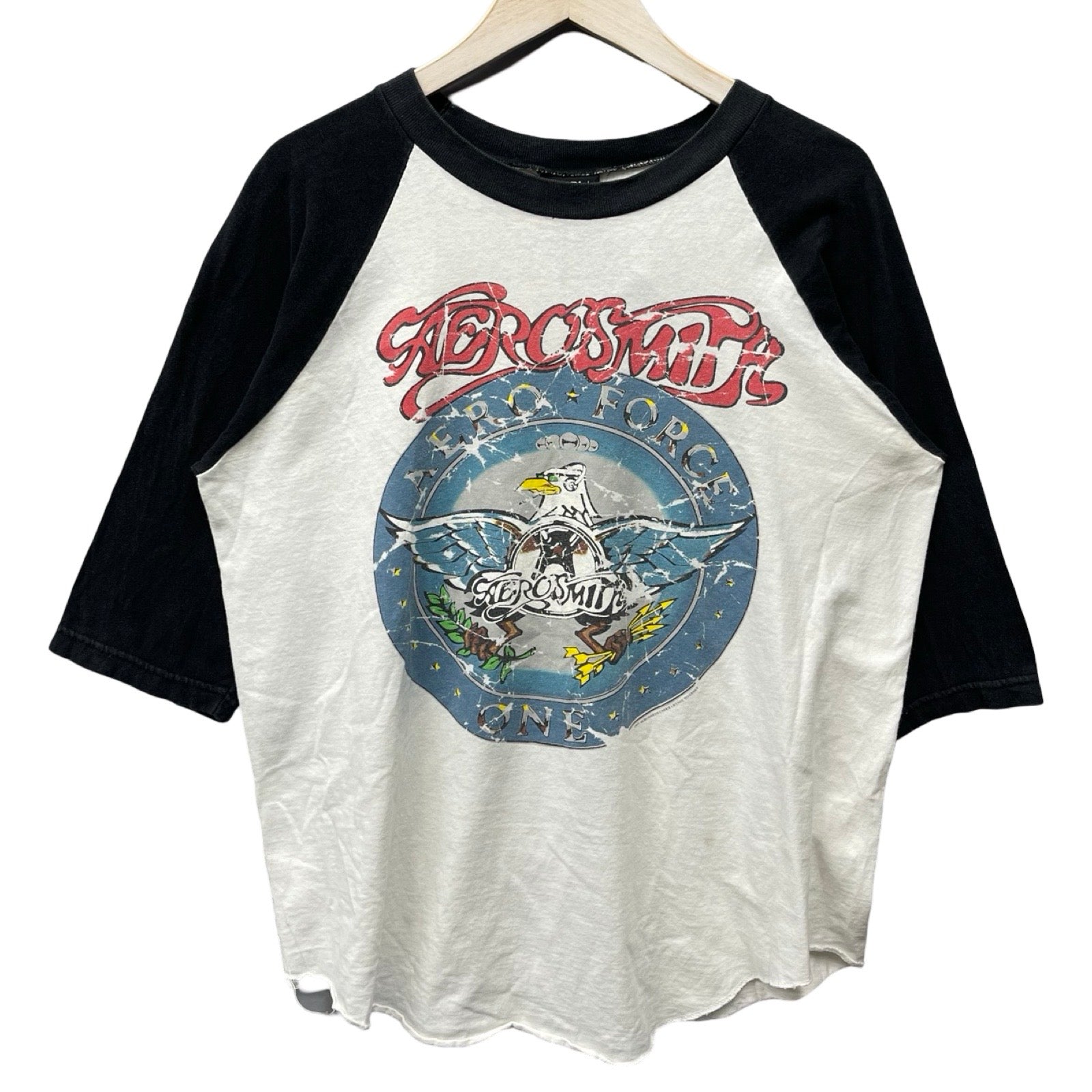 Vintage 90's Aerosmith 1997 Aero Force One Tour Cropped Tee Size L