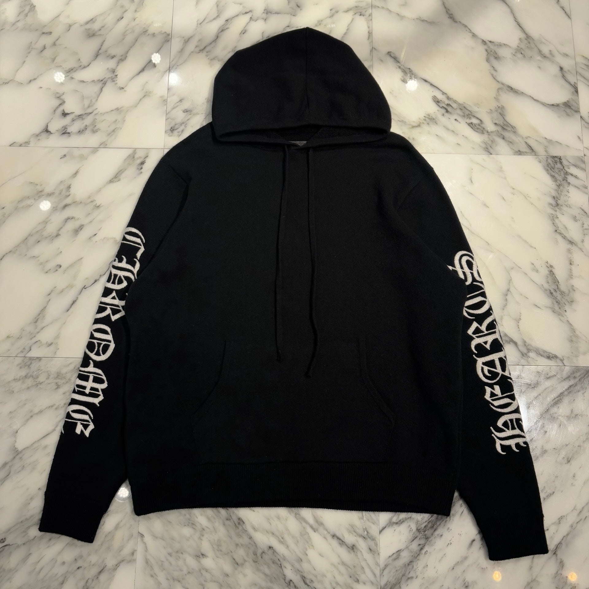 CHROME HEARTS Y NOT Cashmere Logo Embroidery Pullover Knit Hoodie Size L クロムハーツ ワイノット スローライド カシミヤ プルオーバー ニットフーディ サイズL