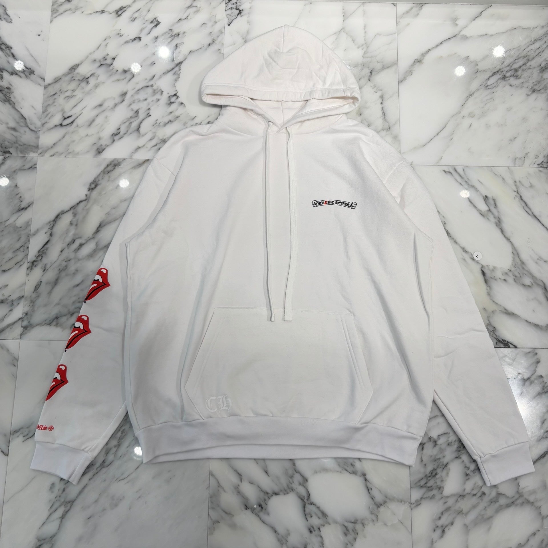 CHROME HEARTS × The Rolling Stones Las Vegas Limited Lip & Tongue Pullover Hoodie Size L クロムハーツ×ザローリングストーンズ ラスベガス限定 リップ＆タン プルオーバーフーディー サイズL