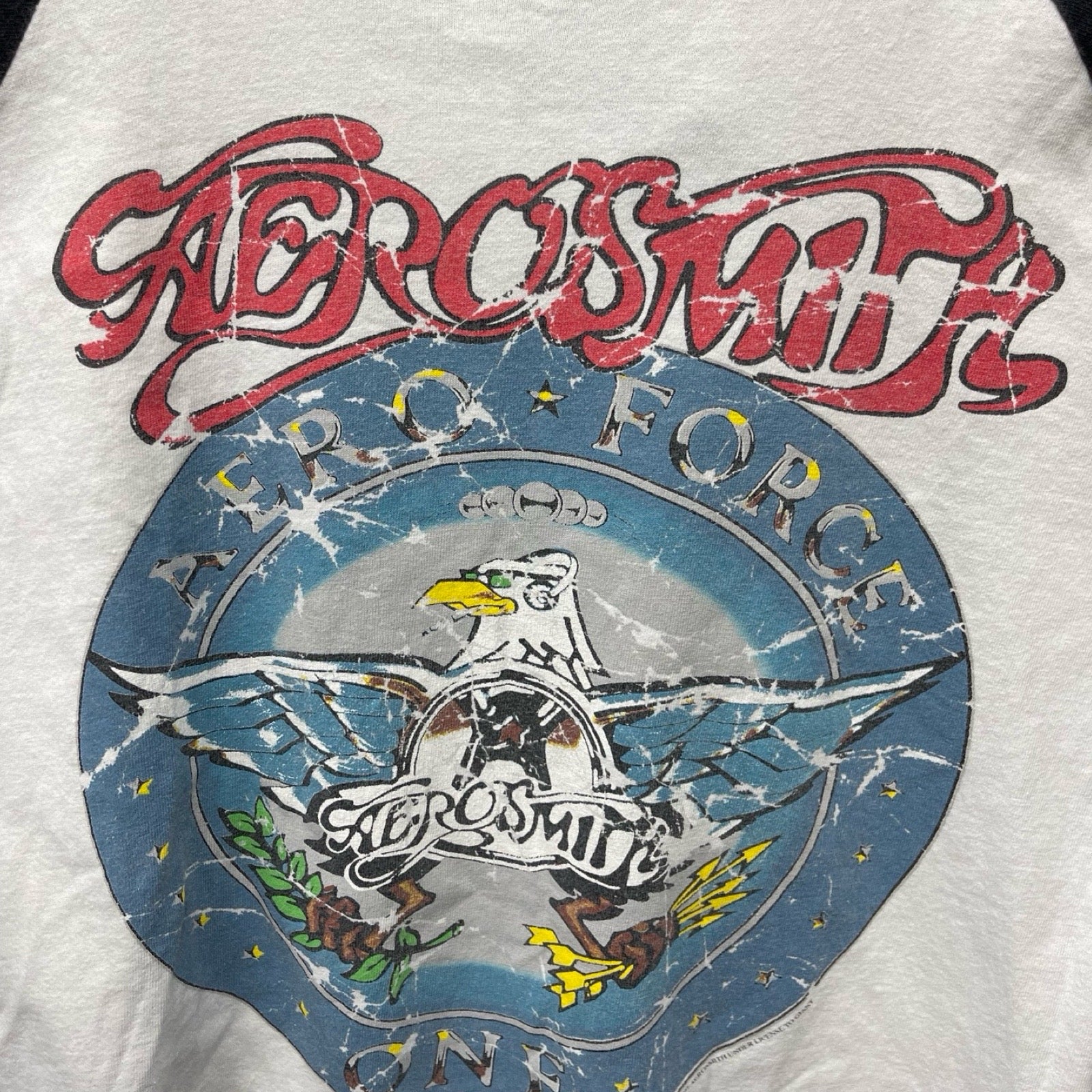 Vintage 90's Aerosmith 1997 Aero Force One Tour Cropped Tee Size L