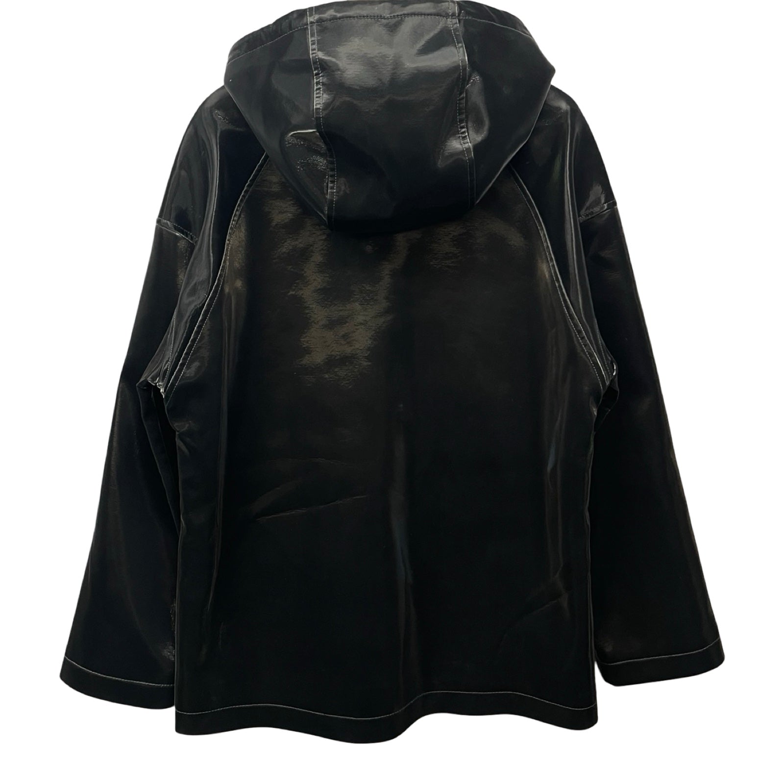 SAINT LAURENT PARIS Vinyl Jacket with Hooded 713327 Y2F85