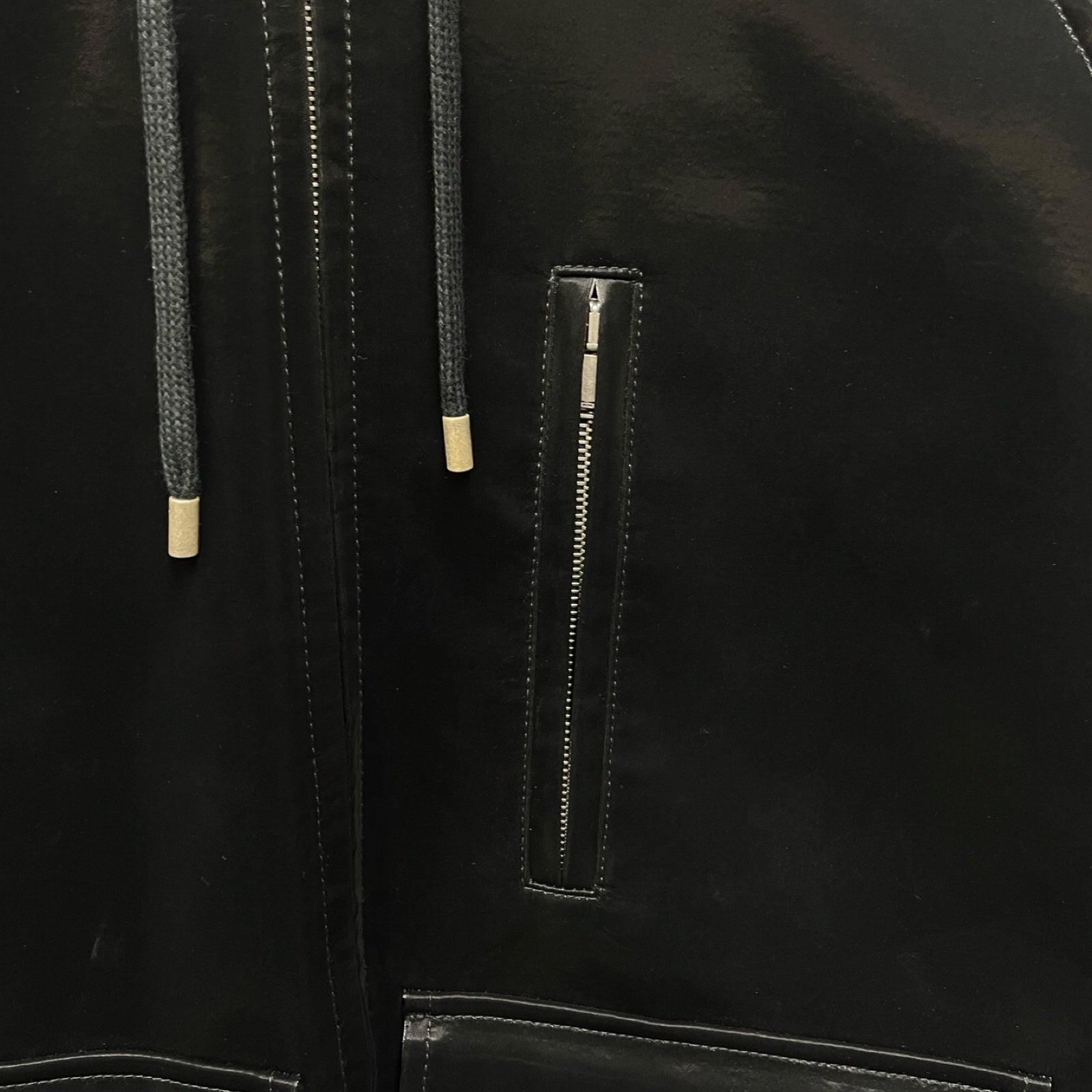 SAINT LAURENT PARIS Vinyl Jacket With Hooded 713327 Y2F85 Size 48