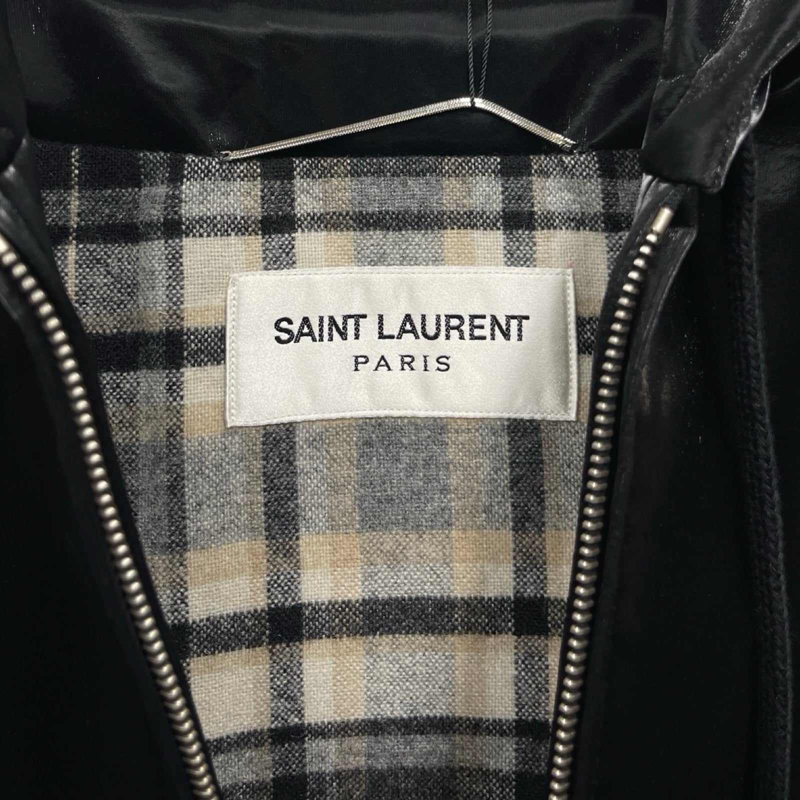 SAINT LAURENT PARIS Vinyl Jacket With Hooded 713327 Y2F85 Size 48