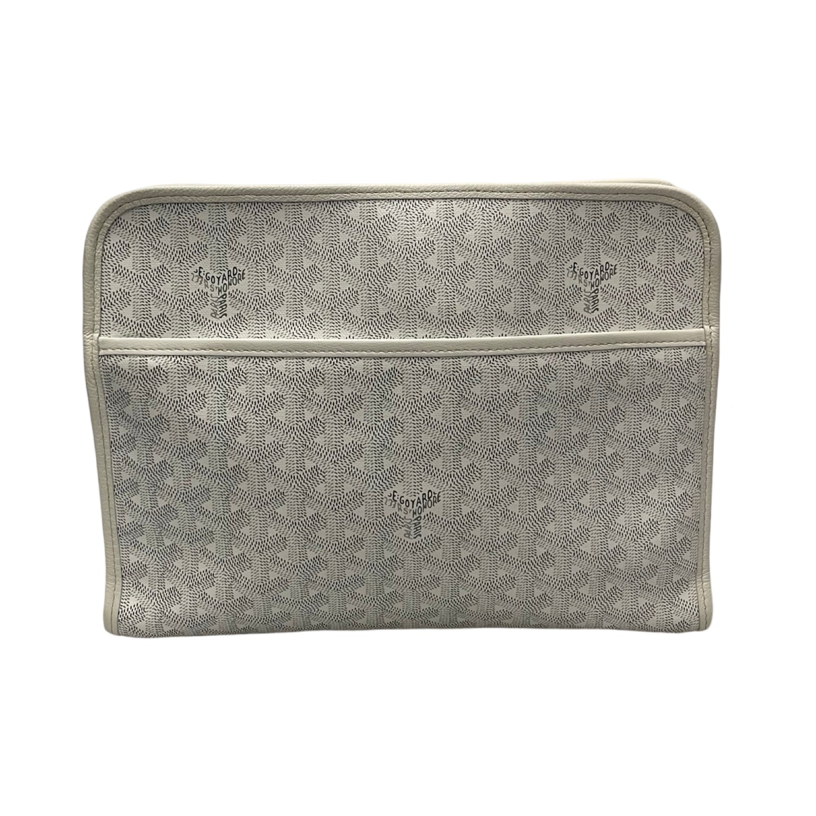 GOYARD Juvans MM Herringbone PVC Coated Canvas Clutch Bag