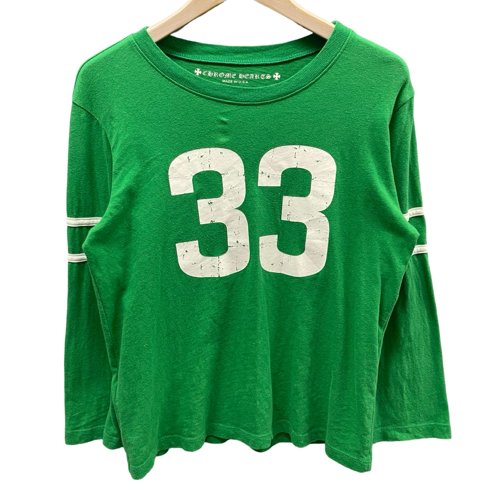 CHROME HEARTS ROLLER SKATES FOOTBALL 33 Horseshoe Long Sleeve Tee Size S