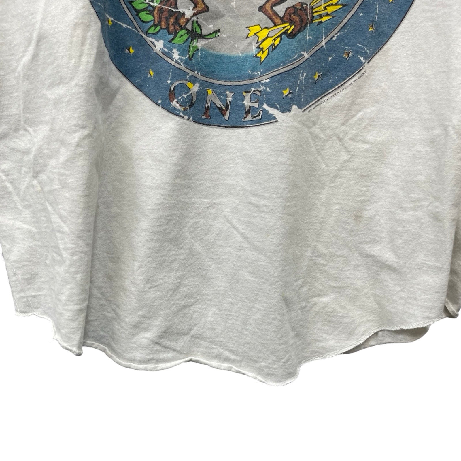 Vintage 90's Aerosmith 1997 Aero Force One Tour Cropped Tee Size L