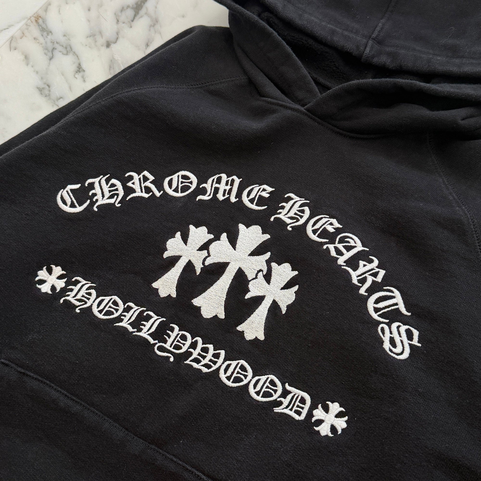 CHROME HEARTS King Taco Cemetery Cross Embroidery Pullover Hoodie Size M クロムハーツ キングタコ セメタリークロス 刺繍 プルオーバーフーディ サイズM