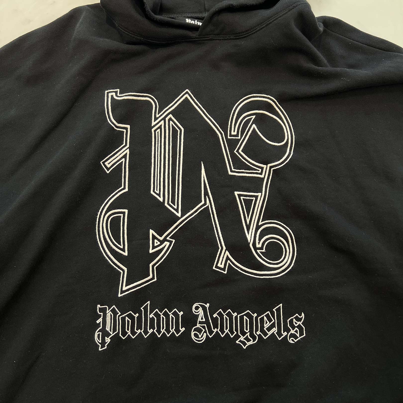 Palm Angels Monogram Statement Logo Hoodie PMBB126E23FLE001 Size XXL パームエンジェルス モノグラム ステートメント ロゴ パーカー サイズXXL