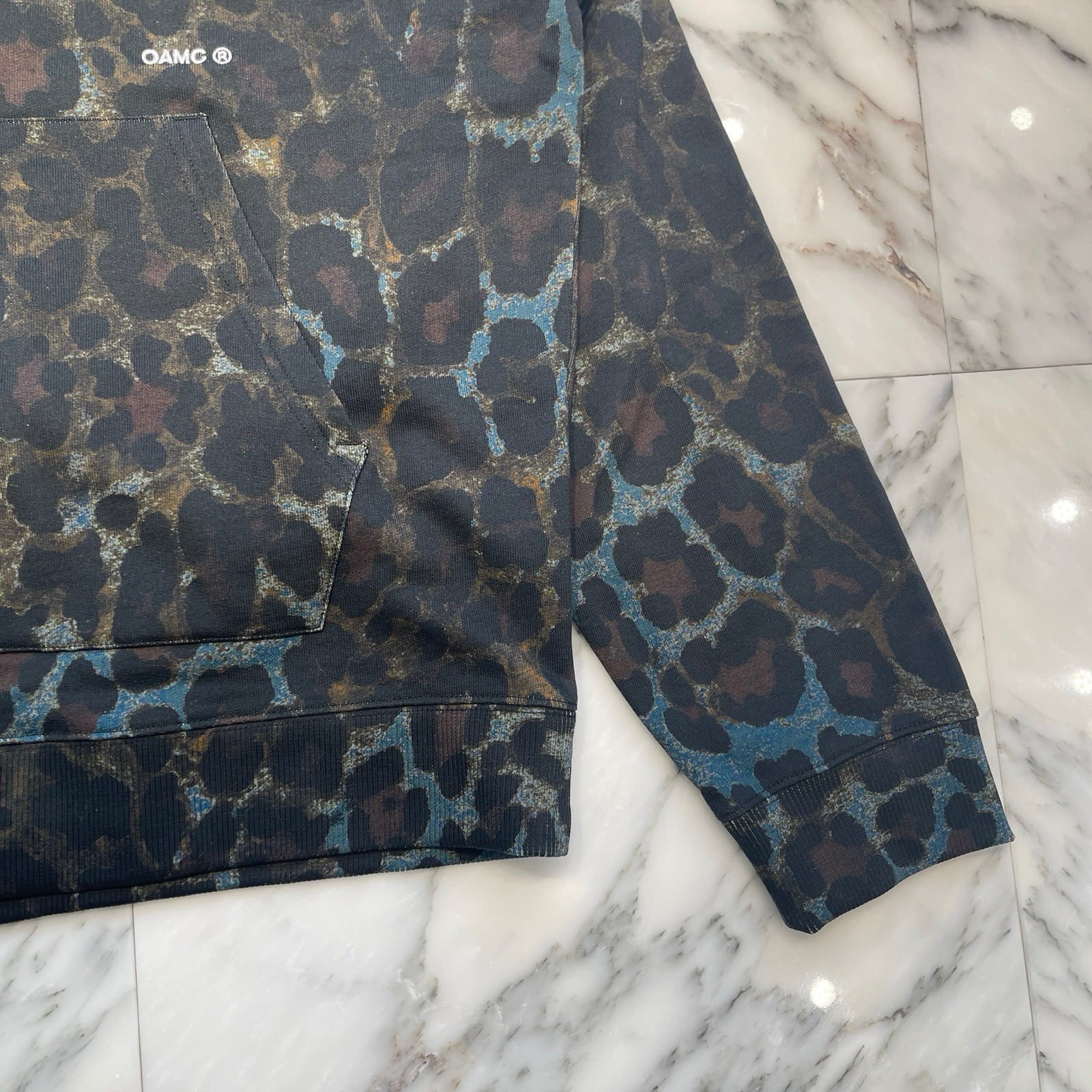 OAMC 2023AW Leopard Pullover Hoodie 23A28OAJ23 COTOA048 Size M オーエーエムシー ヒョウ柄プルオーバーフーディー サイズM