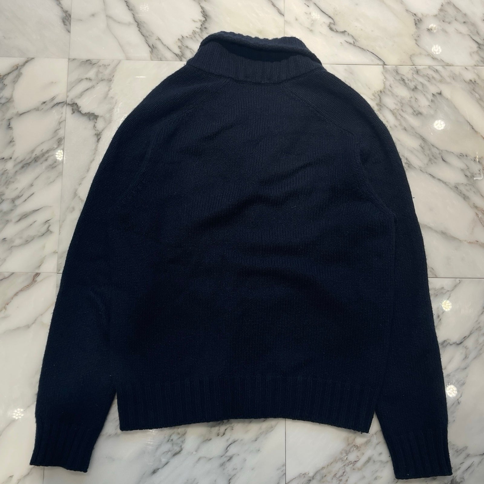HERMES Leather Pocket Cashmere Knit Cardigan Size S エルメス