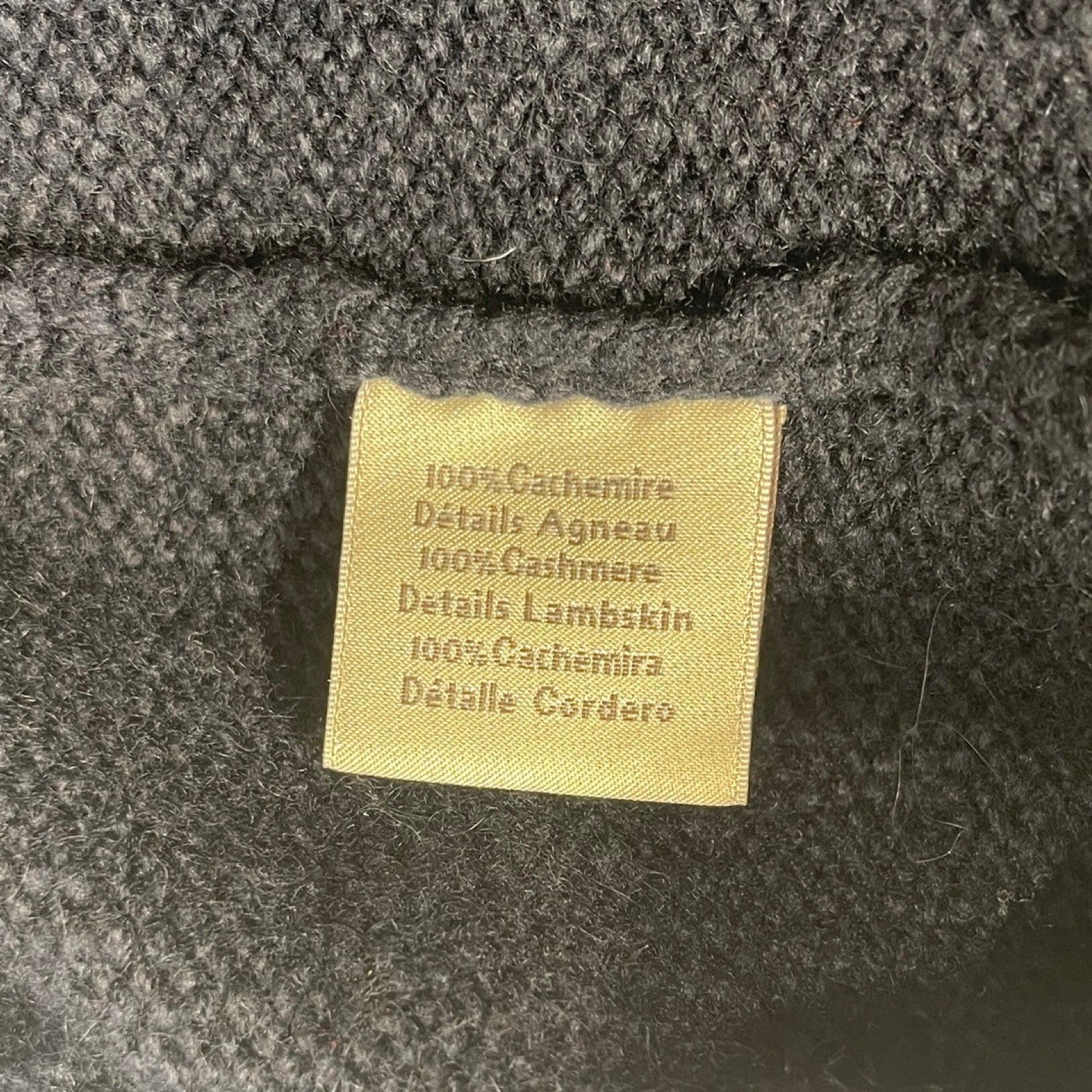 HERMES Leather Pocket Cashmere Knit Cardigan Size S エルメス