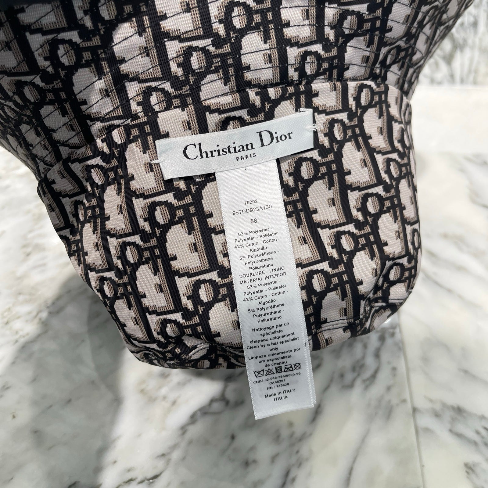 Christian Dior バケットハット 58 ディオール オブリーク Christian