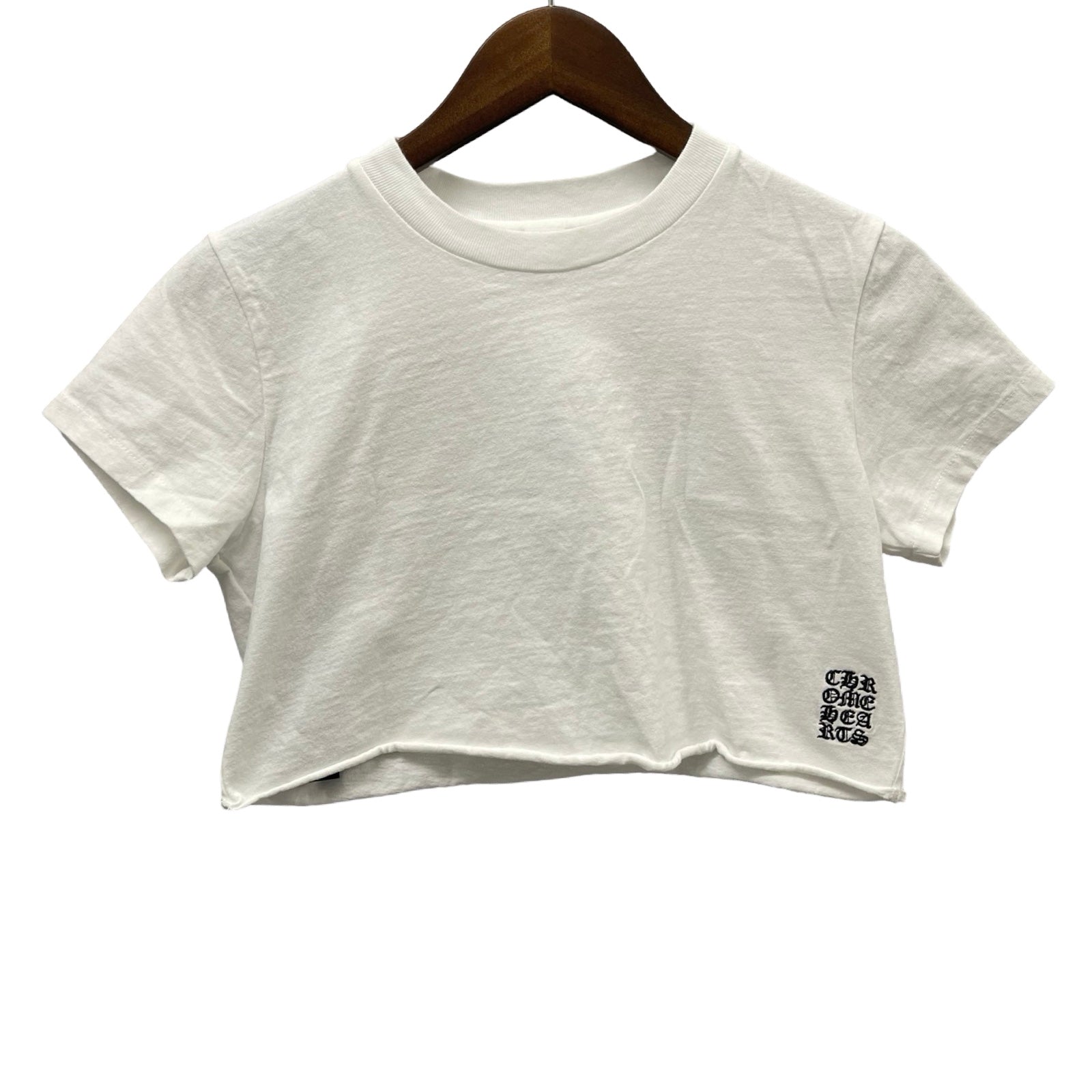 CHROME HEARTS Y NOT Script Logo Cropped Short Sleeve Tee Size S