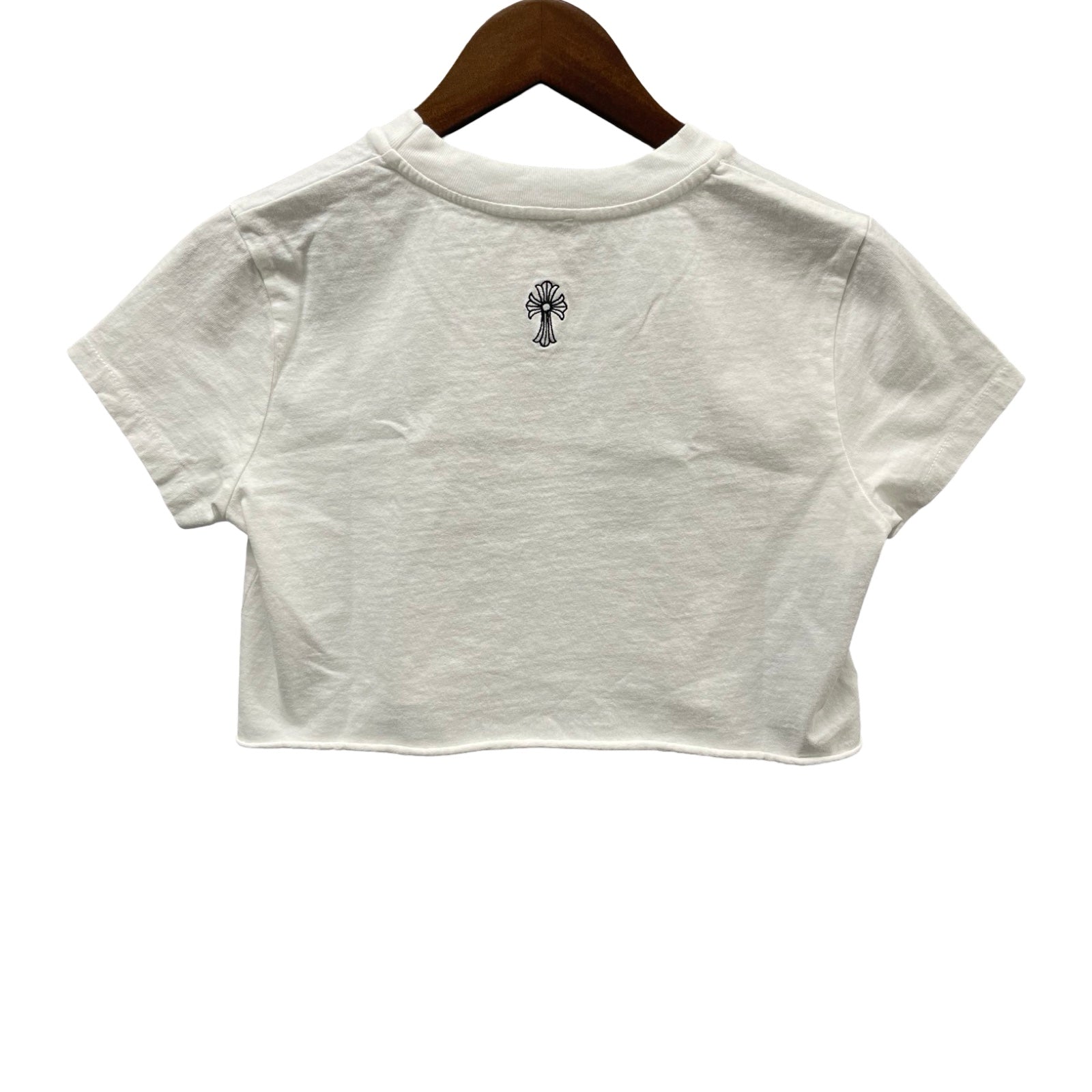 CHROME HEARTS Y NOT Script Logo Cropped Short Sleeve Tee Size S