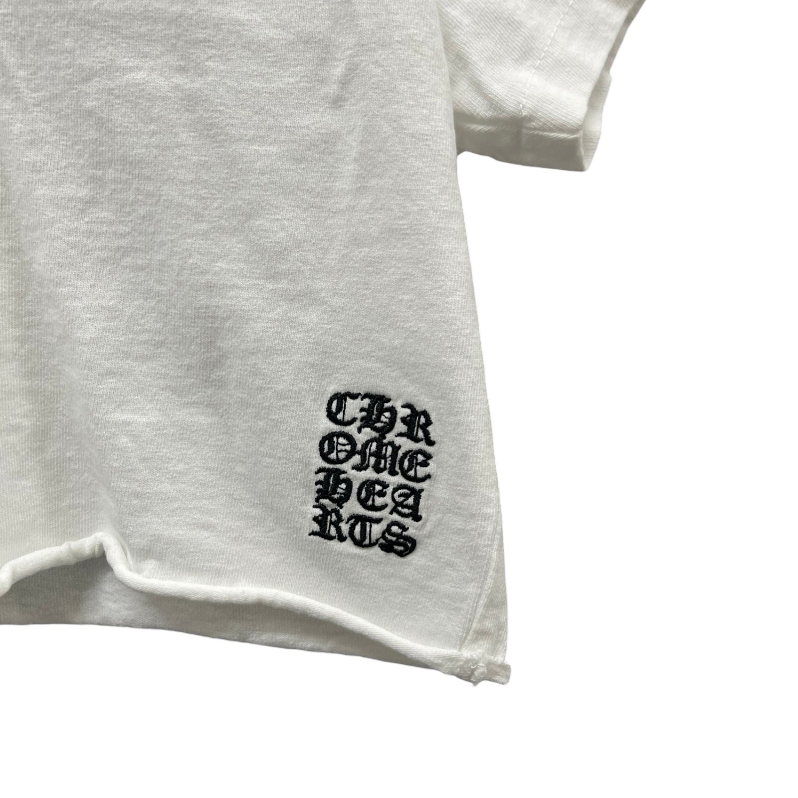 CHROME HEARTS Y NOT Script Logo Cropped Short Sleeve Tee Size S