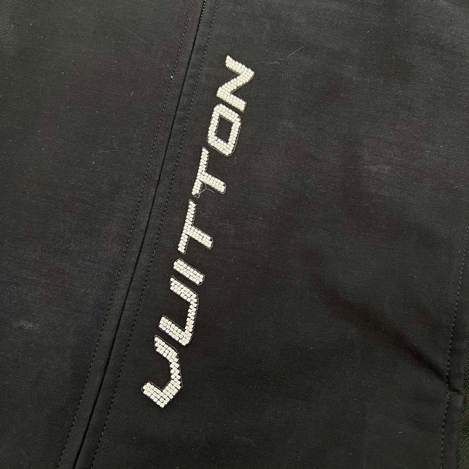 LOUIS VUITTON 2024AW Beads Logo Embellished Zip Up Jacket HRB21E Size 50 ルイヴィトン ビーズロゴ装飾 ジップアップ ブルゾン サイズ50