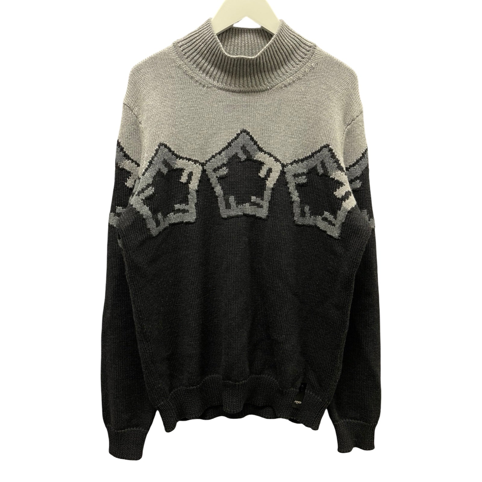 FENDI 2023AW Pullover Wool Knit Sweater FZX025 AQL4 Size 52