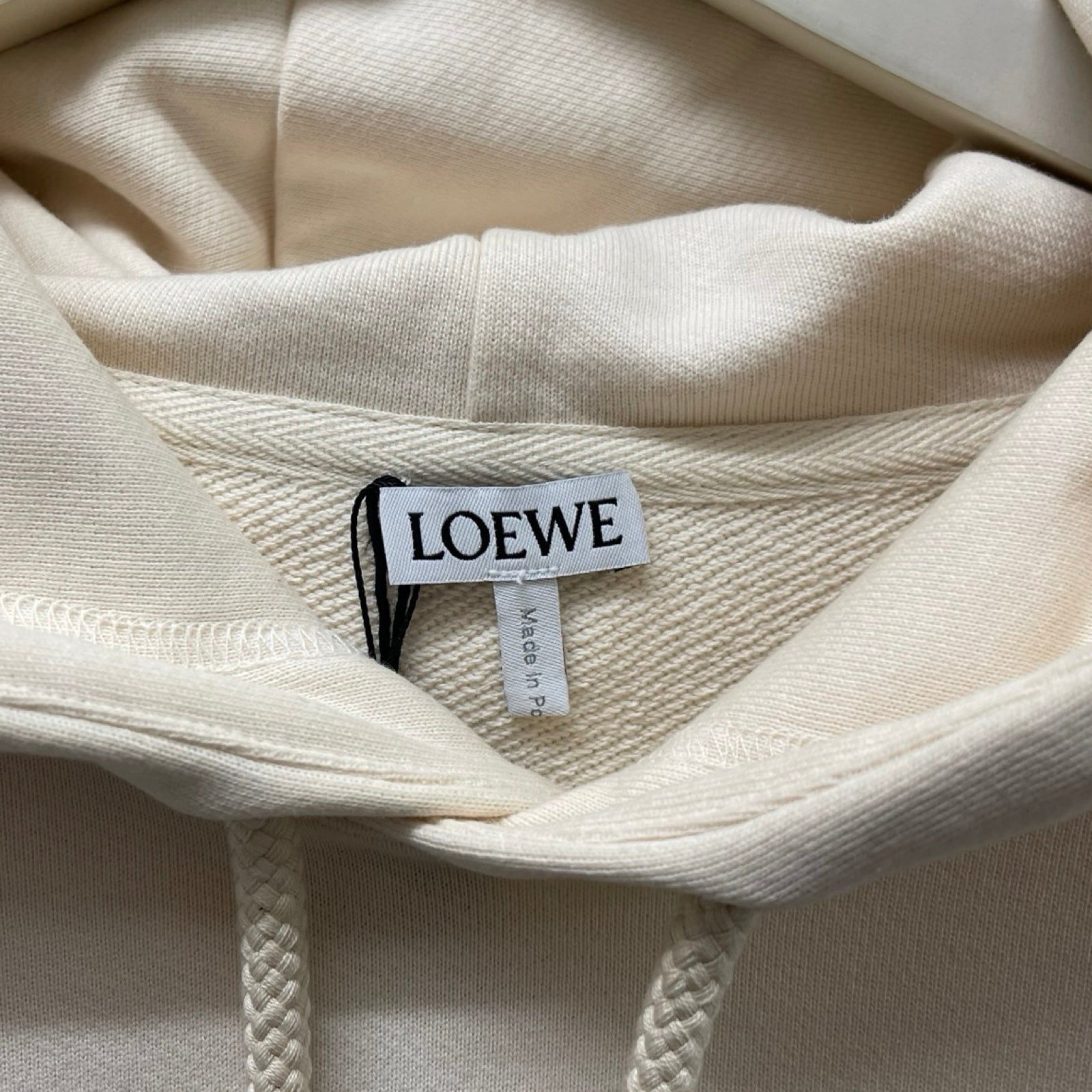 LOEWE 2024SS Anagram Leather Patch Pockt Relaxed Fit Cotton Hoodie Size XL