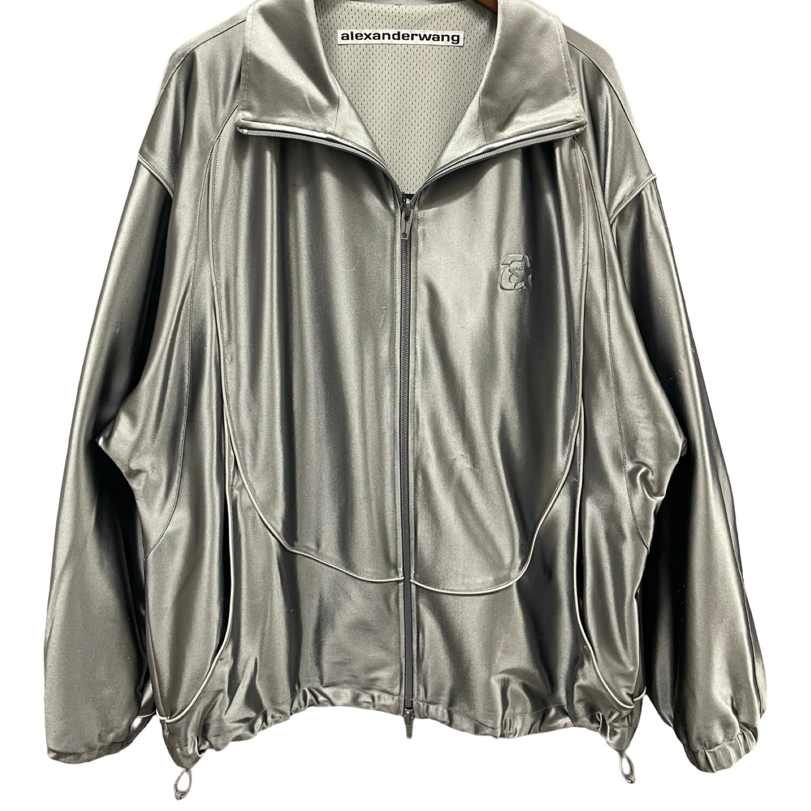 Alexander Wang Satin Track Jacket 6CC3232006 Size M