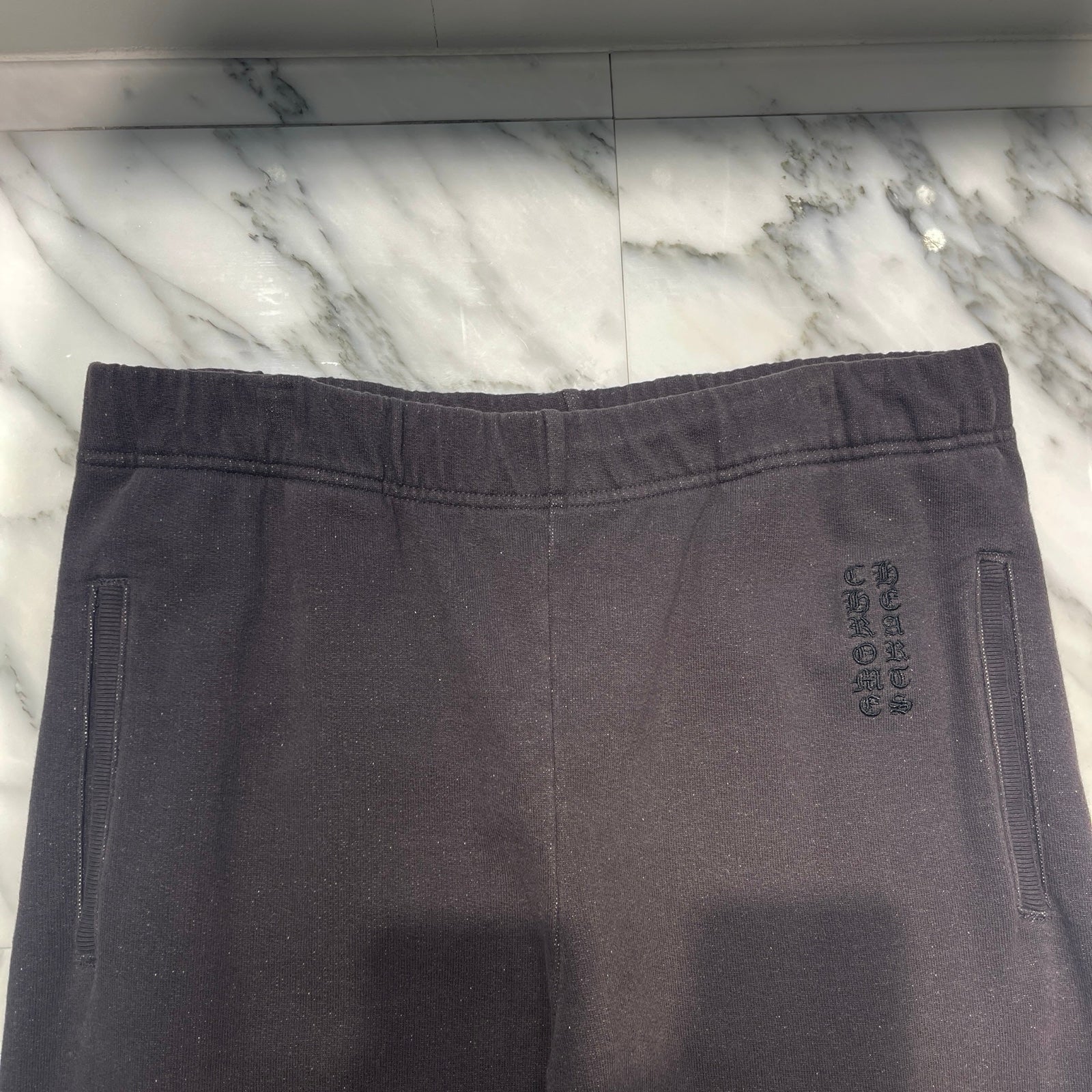 CHROME HEARTS Y NOT Vertical Logo Embroidery Sweat Long Pants Size L クロムハーツ ワイノット ヴァーティカルロゴ 刺繍 スウェットロングパンツ サイズL