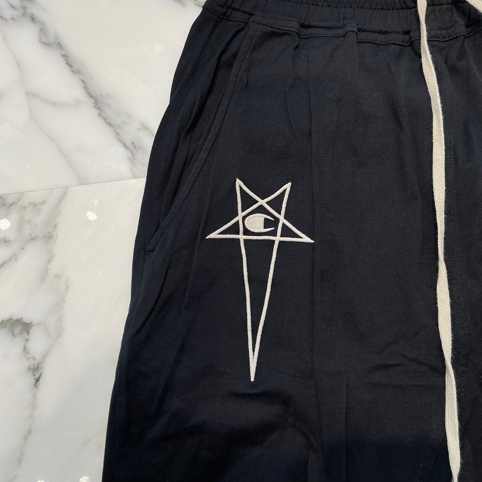 Rick Owens × Champion 2022SS Prisoner Drawstring Long Pants CM01B7959-CHFE Size S リックオウエンス × チャンピオン プリズナードローストリングロングパンツ サイズS