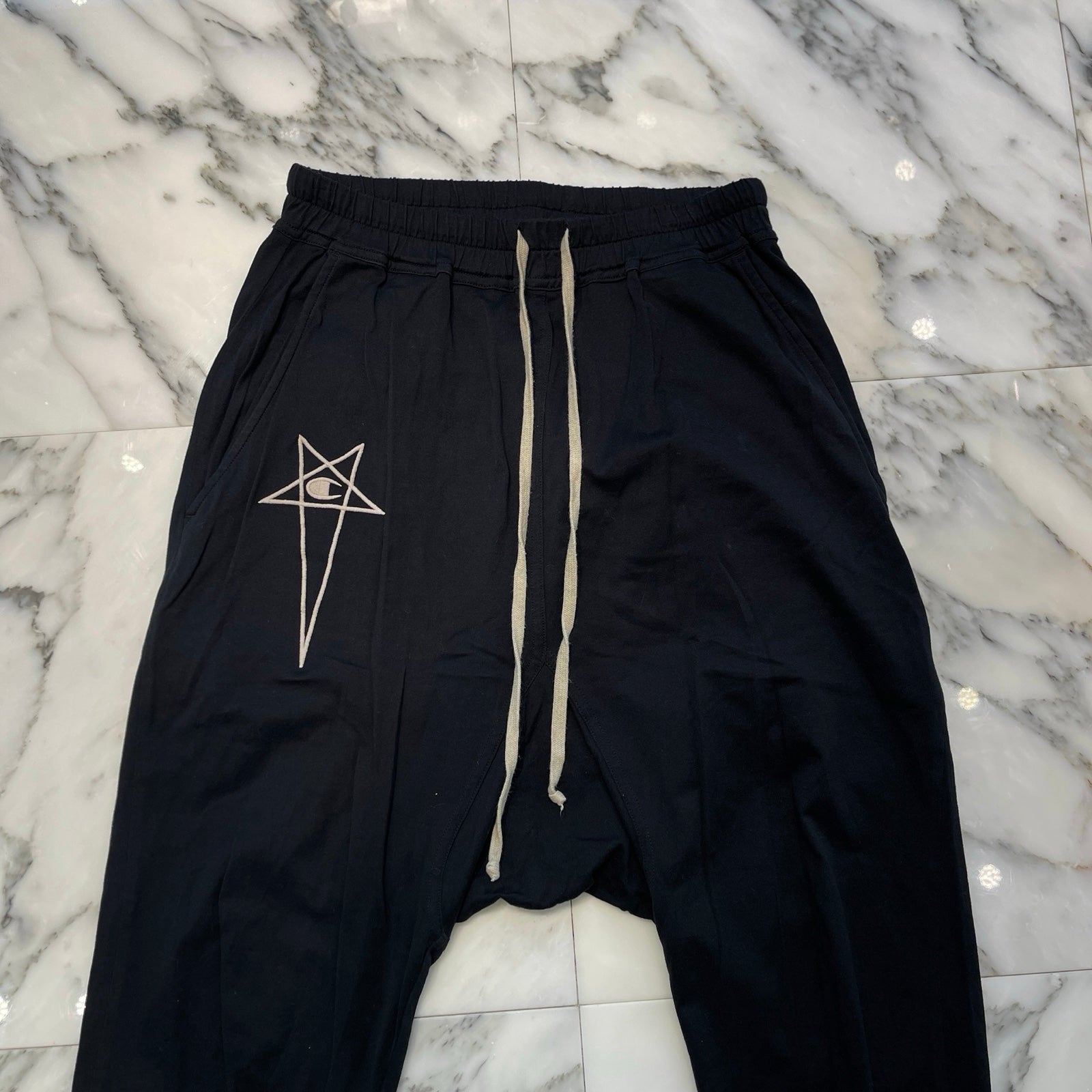 Rick Owens × Champion 2022SS Prisoner Drawstring Long Pants CM01B7959-CHFE Size S リックオウエンス × チャンピオン プリズナードローストリングロングパンツ サイズS