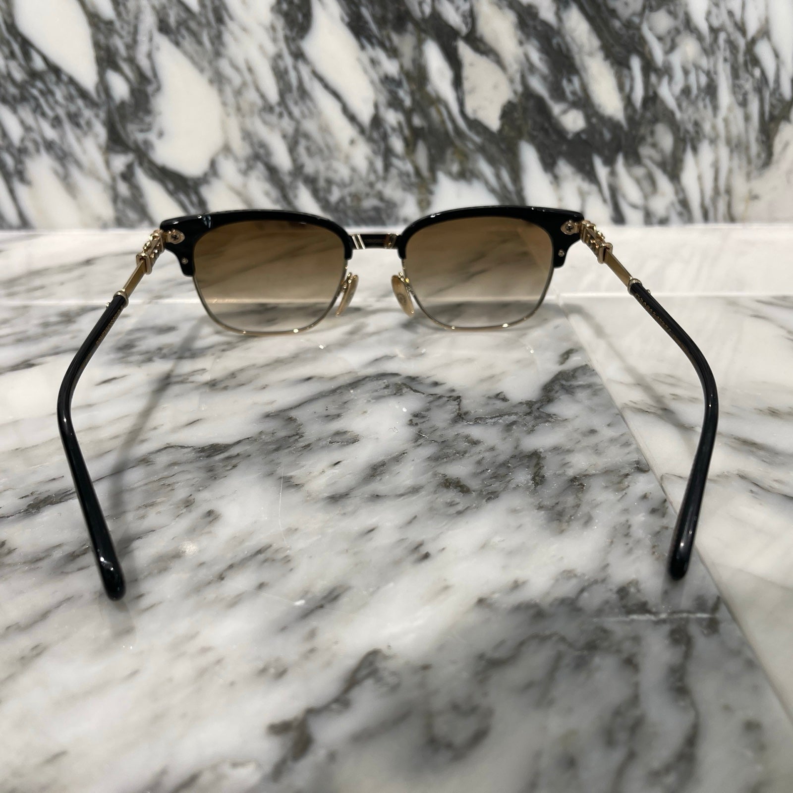 CHROME HEARTS BONENNOISSEUR II Temple CH Cross Half Rim Sunglasses Size 53□19-150 クロムハーツ ボネノワスール テンプルCHクロス ハーフリム サングラス サイズ53□19-150