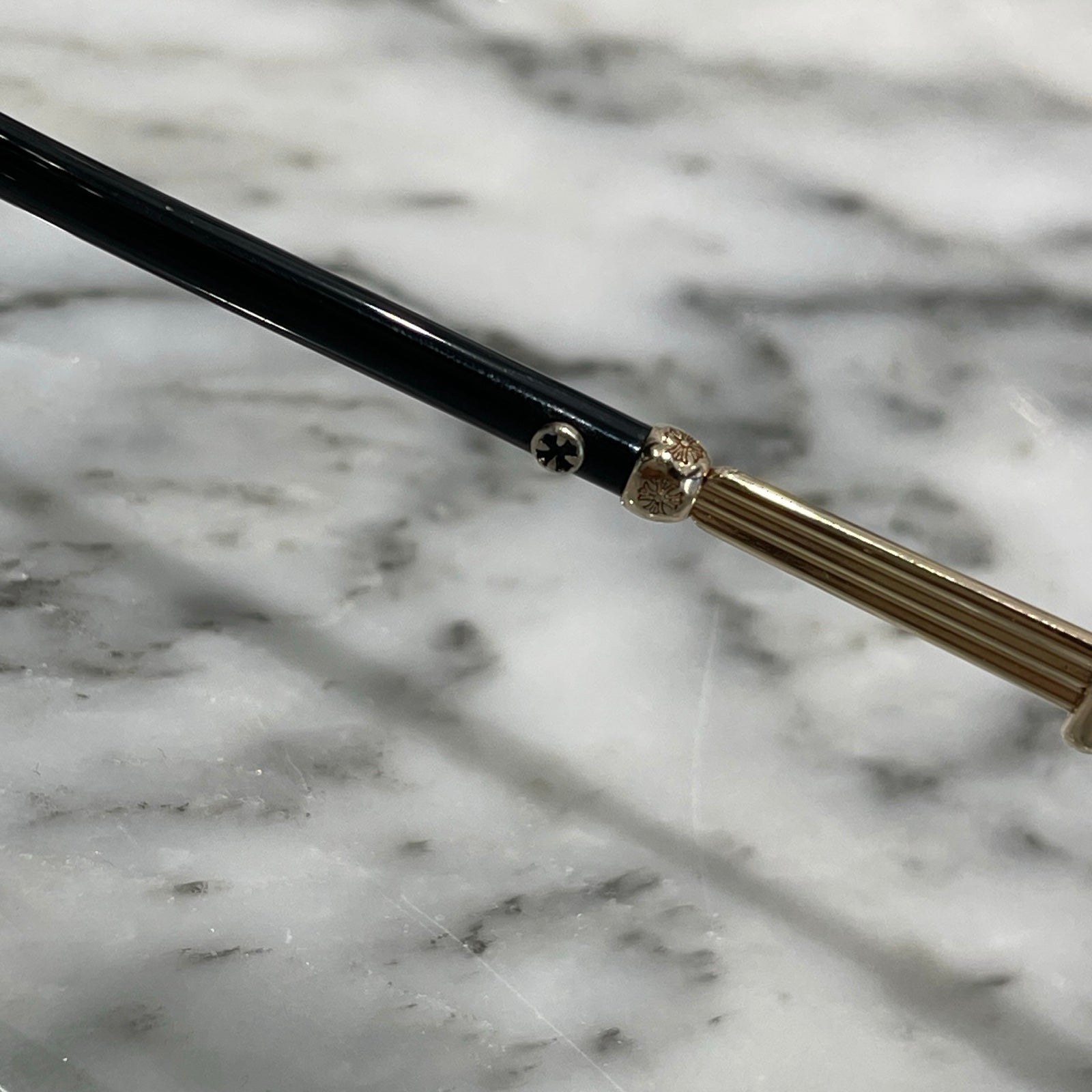 CHROME HEARTS BONENNOISSEUR II Temple CH Cross Half Rim Sunglasses Size 53□19-150 クロムハーツ ボネノワスール テンプルCHクロス ハーフリム サングラス サイズ53□19-150