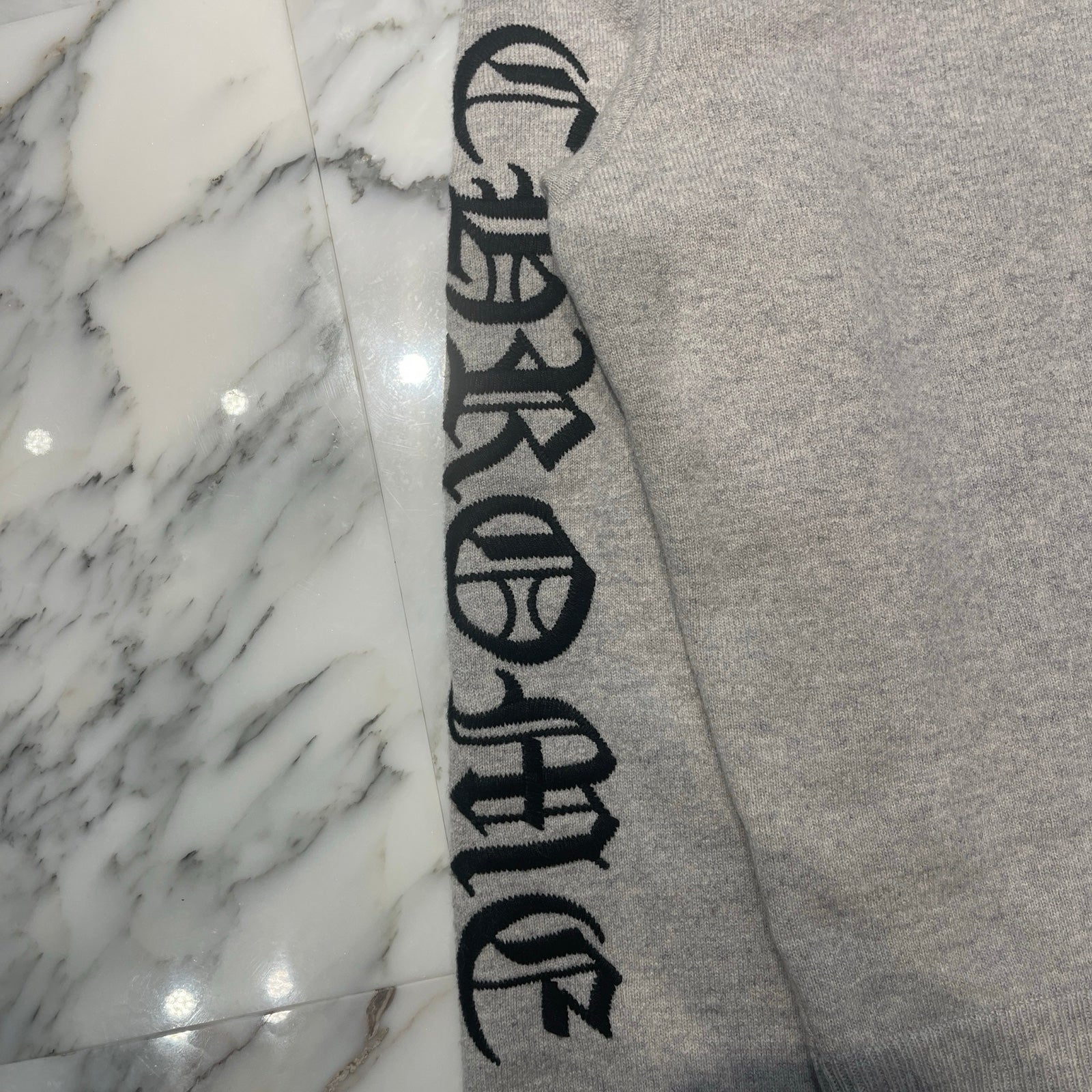 CHROME HEARTS YNOT ARM LOGO EMBROIDERY CASHMERE KNIT SWEATER Size M クロムハーツ ワイノット 袖ロゴ刺繍 カシミアニット セーター サイズM