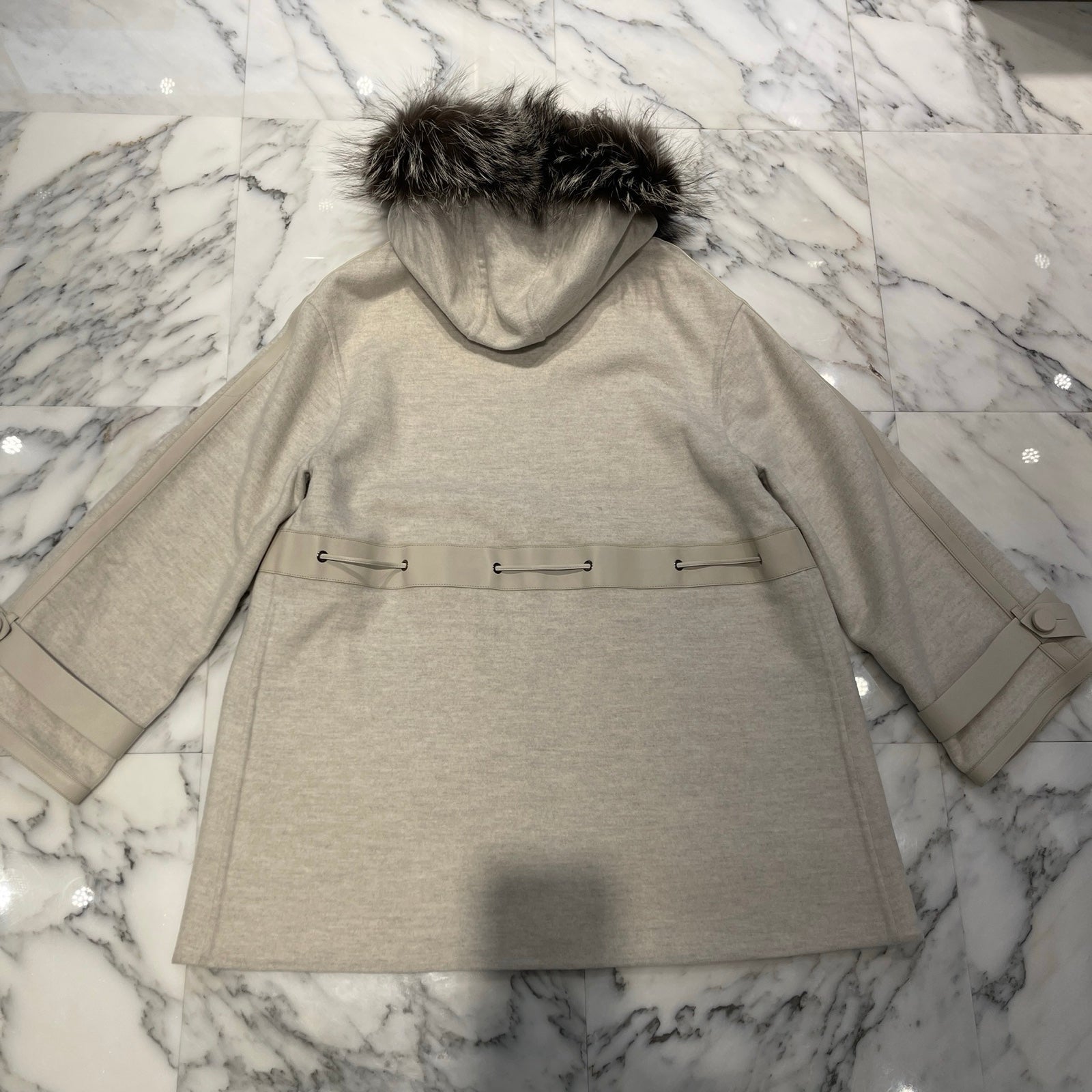 FENDI Fox Fur Cashmere Long Coat FF9208 SW18 Size 46 フェンディ フォックスファーカシミアロングコート サイズ46