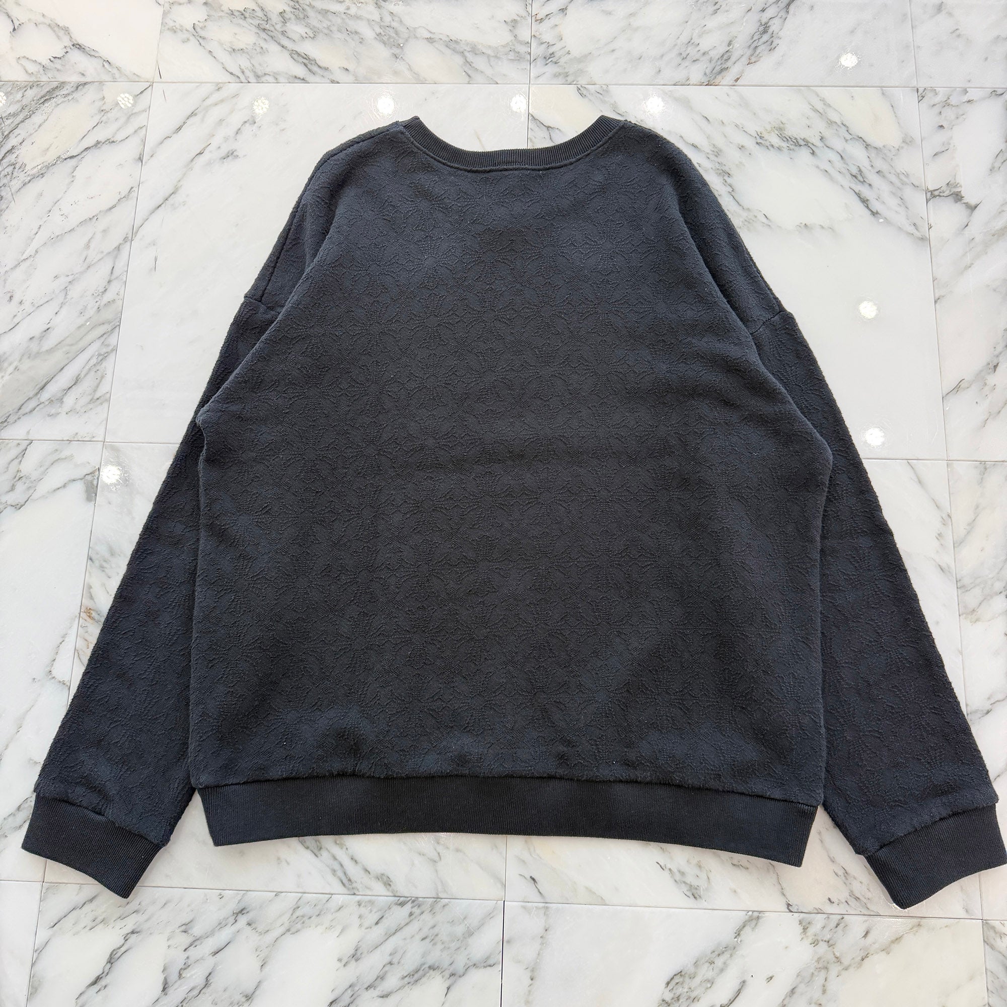 CHROME HEARTS Y NOT Tonal Monogram Cross Vertical Logo Sweat Shirt Size S クロムハーツ ワイノット トーナルモノグラムクロス ヴァーティカルロゴ スウェットシャツ Tシャツ サイズS