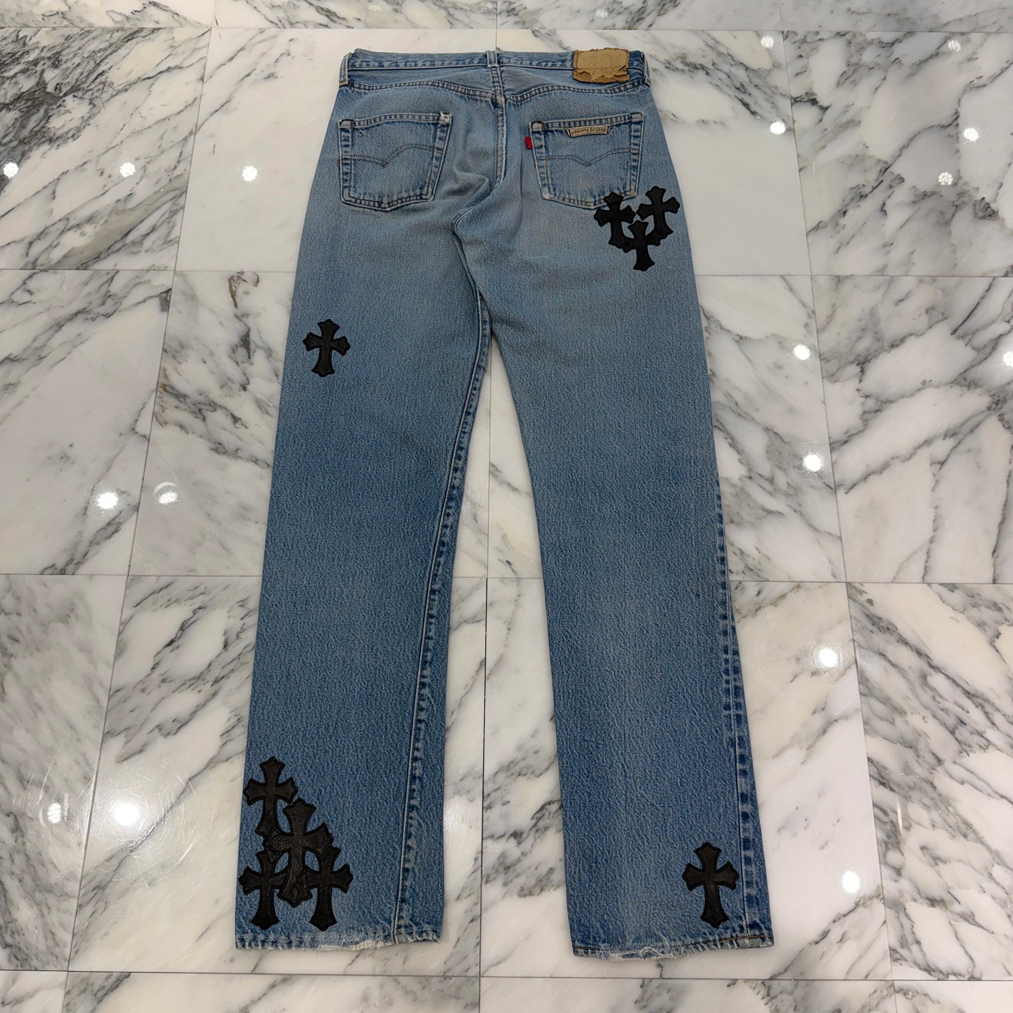 CHROME HEARTS × Levi's VNTG Leather Cross Patch Denim Pants Size 31 クロムハーツ × リーバイス ヴィンテージ レザークロスパッチ デニムパンツ サイズ31