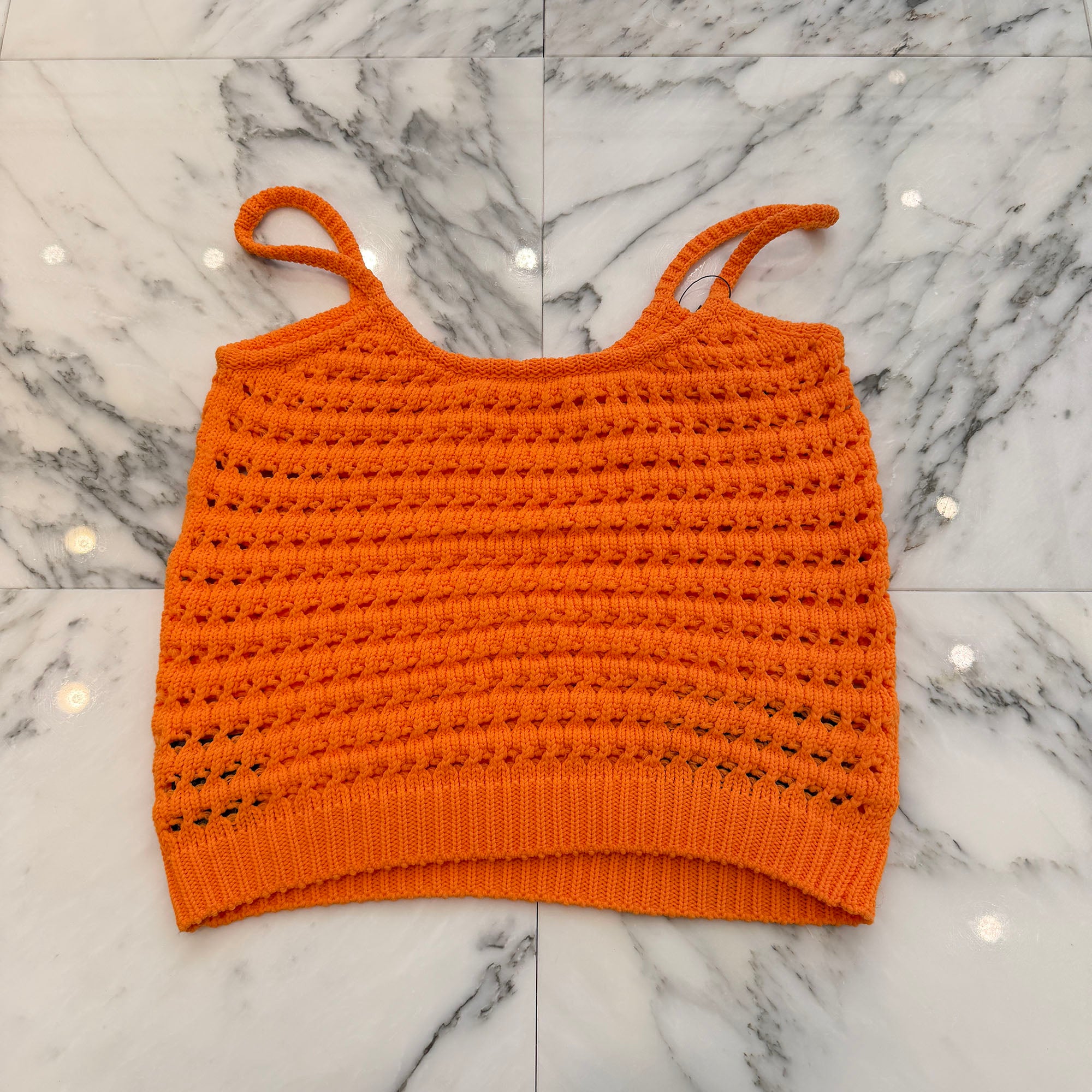 PRADA Back Embroidered Logo Crochet Knit Camisole Size 40 プラダ バックロゴ刺繍 クロシェニットキャミソール サイズ40