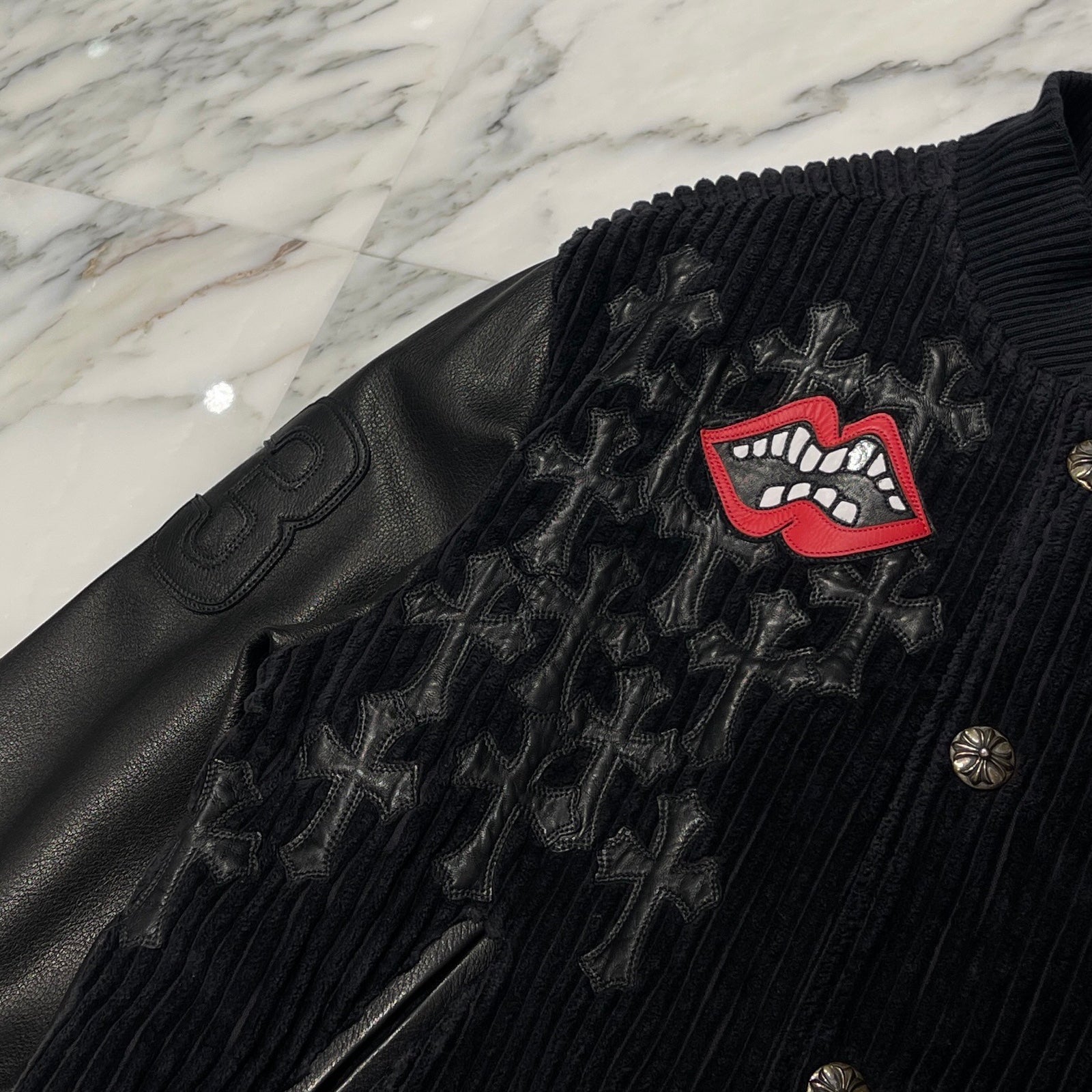 CHROME HEARTS × MATTY BOY PPO CHOMPER LETTER MAN Leather Jacket