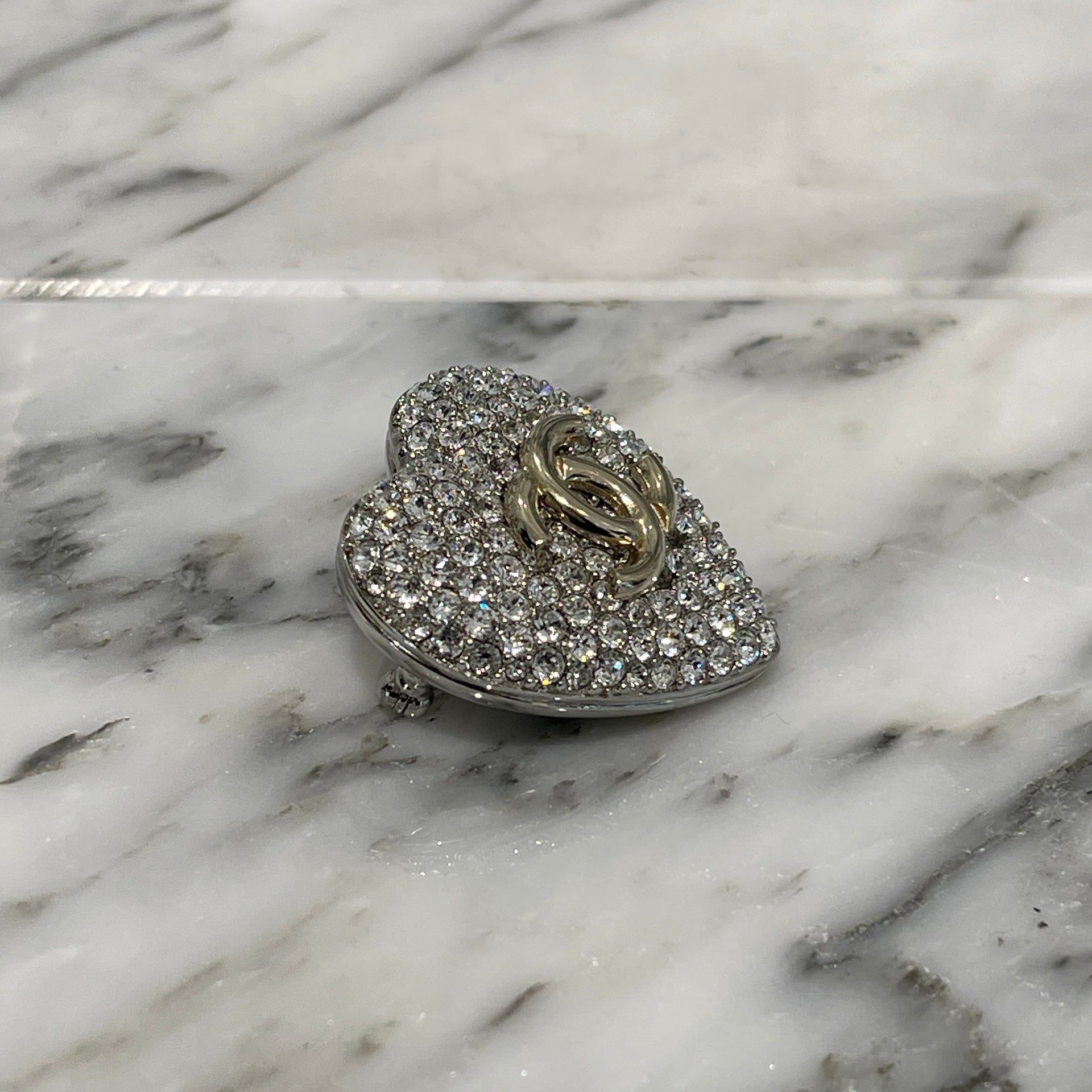 CHANEL 2020SS Coco Mark Heart Motif Pin Brooch シャネル ココマーク ハートモチーフ ピンブローチ