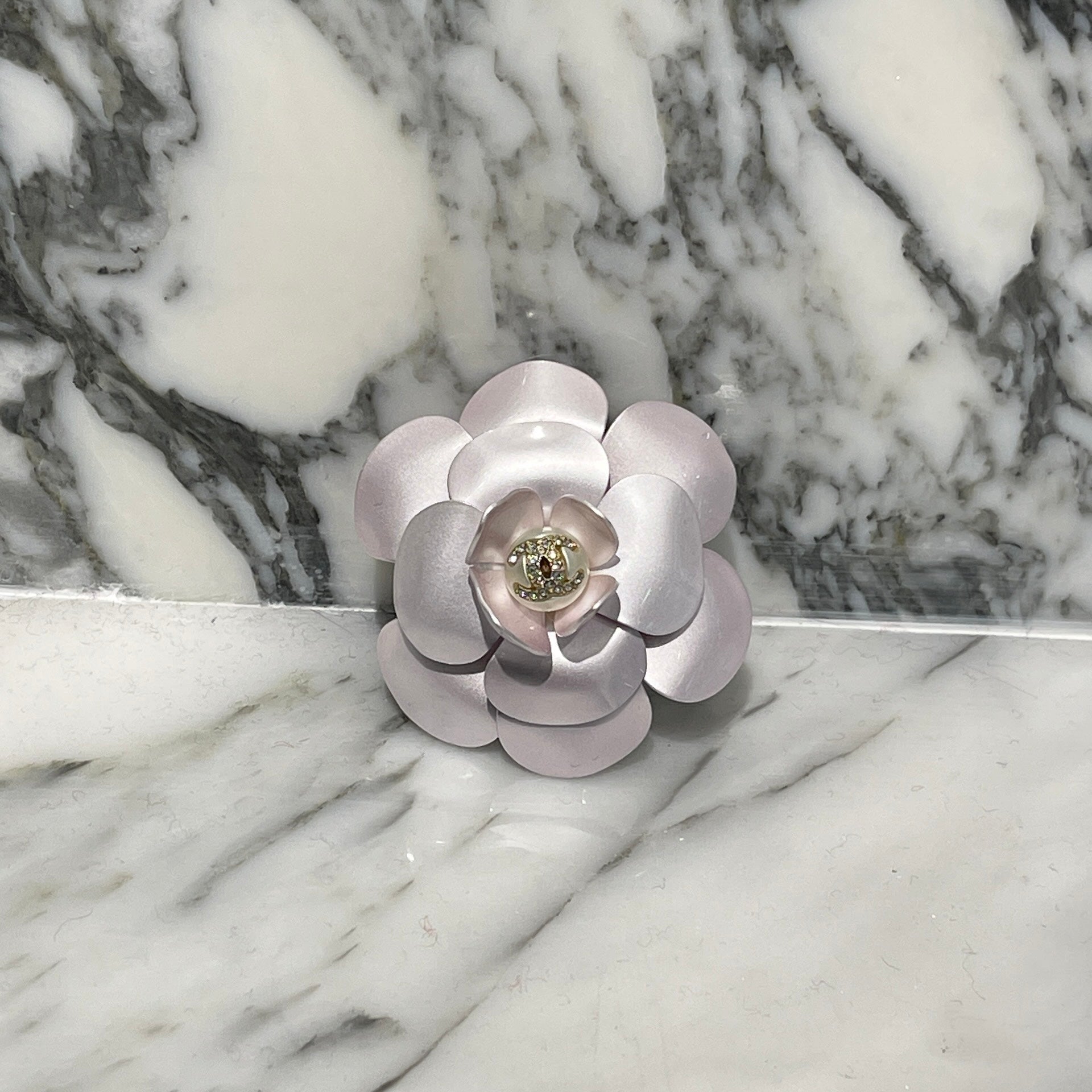 CHANEL Coco Mark Camellia Flower Motif Pin Brooch シャネル ココマーク カメリア フラワーモチーフ ピンブローチ